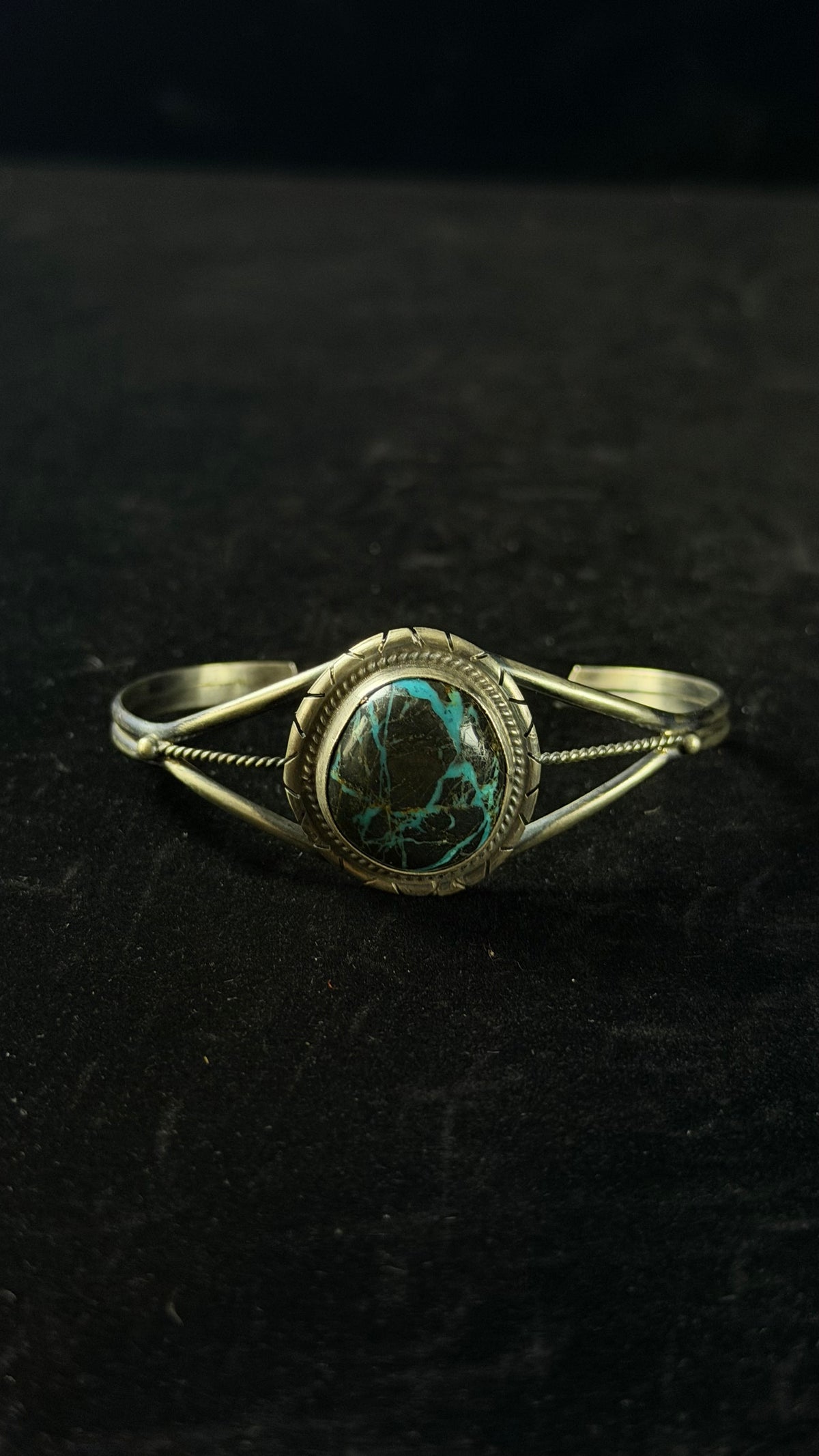 Peggy Skeets Blue Moon Turquoise & Sterling Silver Cuff Bracelet