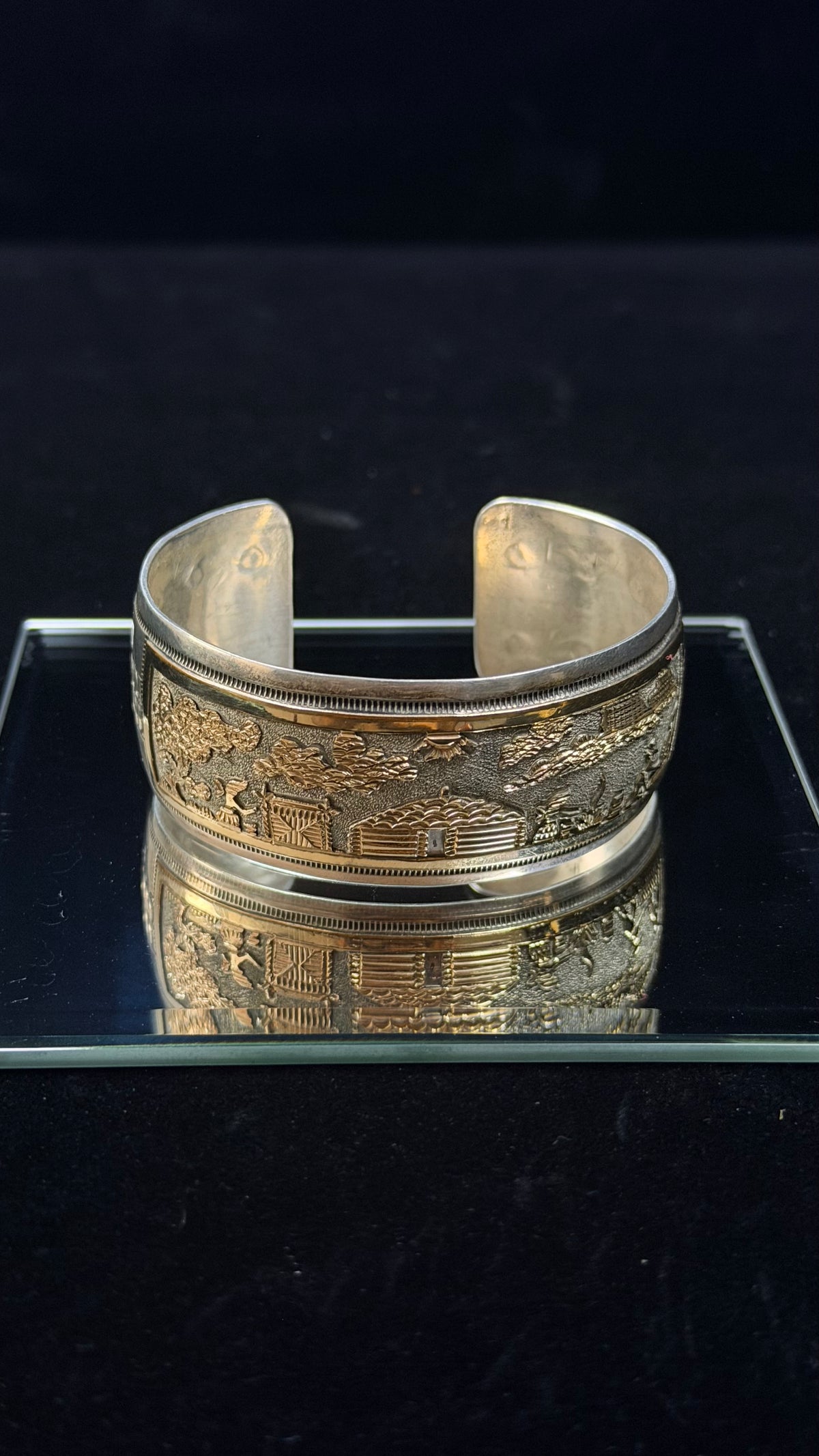Navajo Made 14K Gold Filled & Sterling Silver Cuff Bracelet