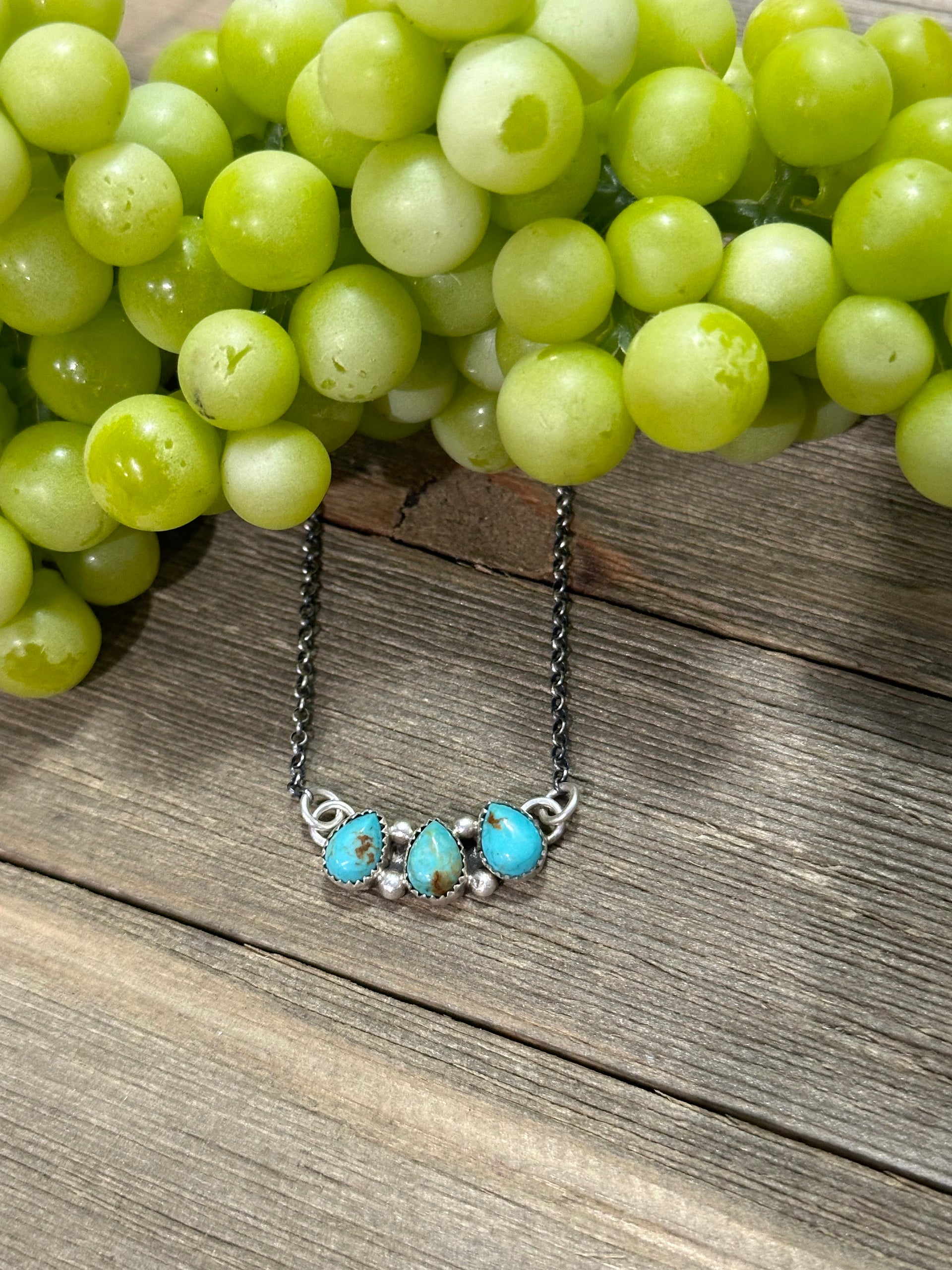 Maxine Ramirez Kingman Turquoise & Sterling Silver Cluster Necklace