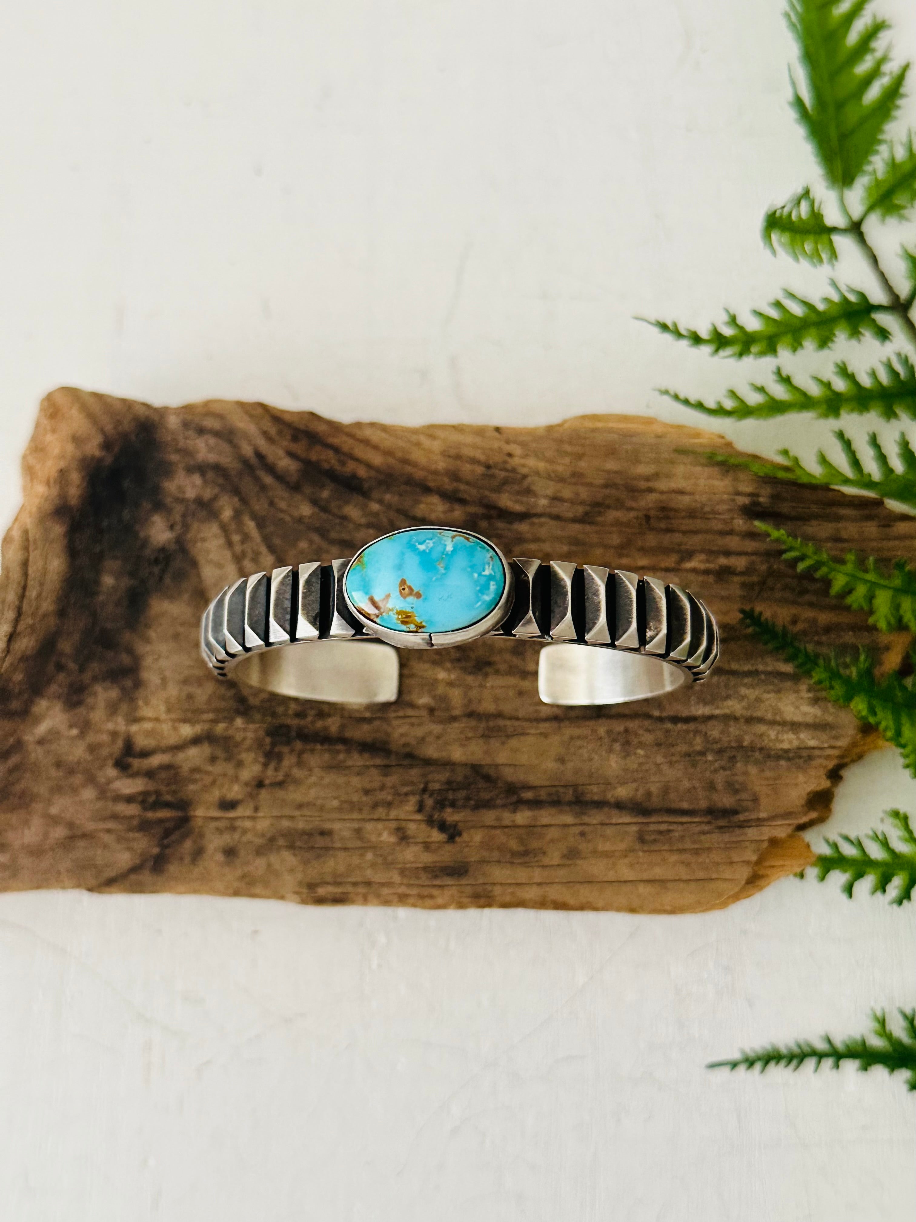 Leander Tahe Sonoran Mountain Turquoise & Sterling Silver Cuff Bracelet