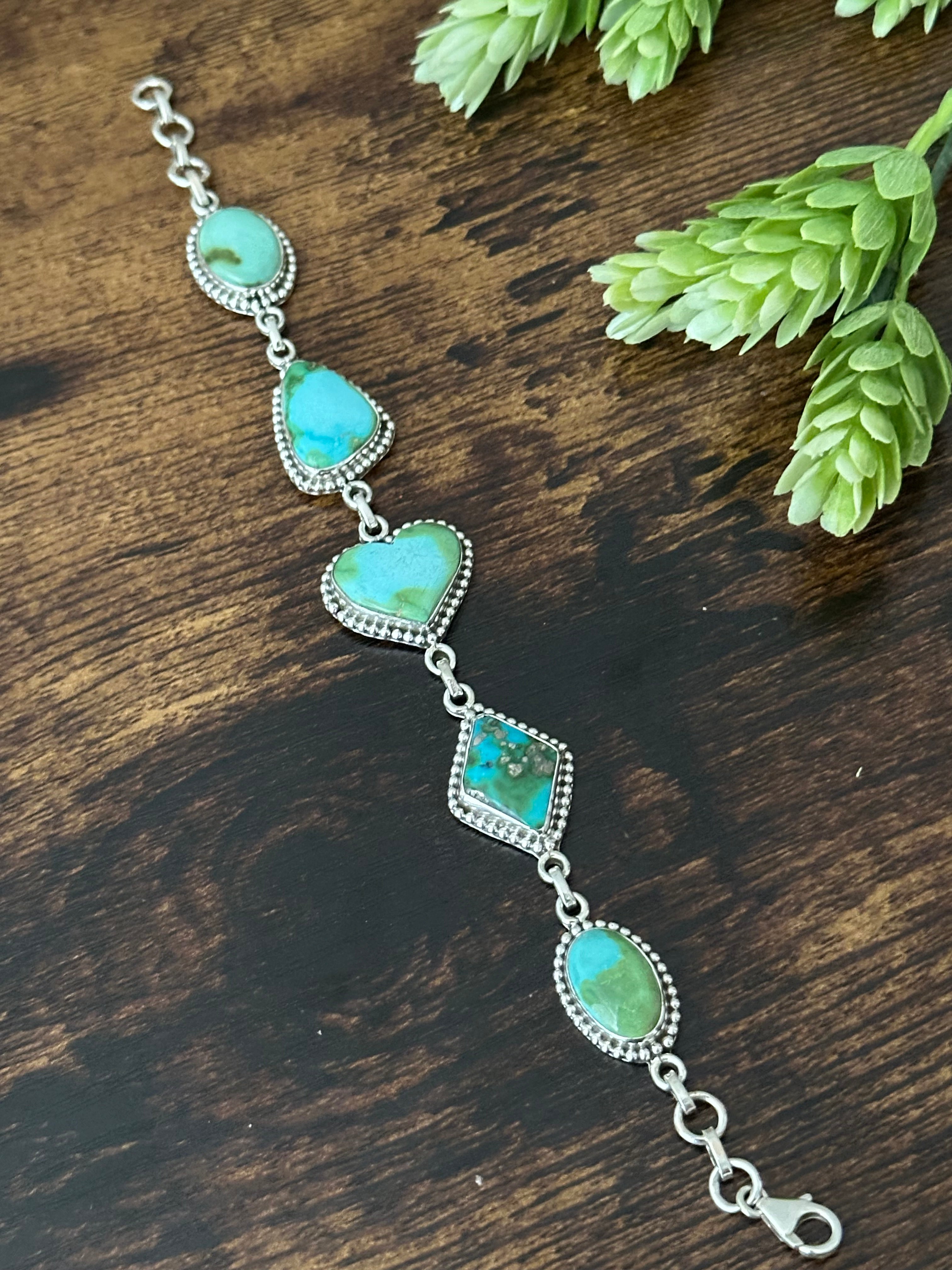 Southwest Made Sonoran Mountain Turquoise & Sterling Silver Bracelet