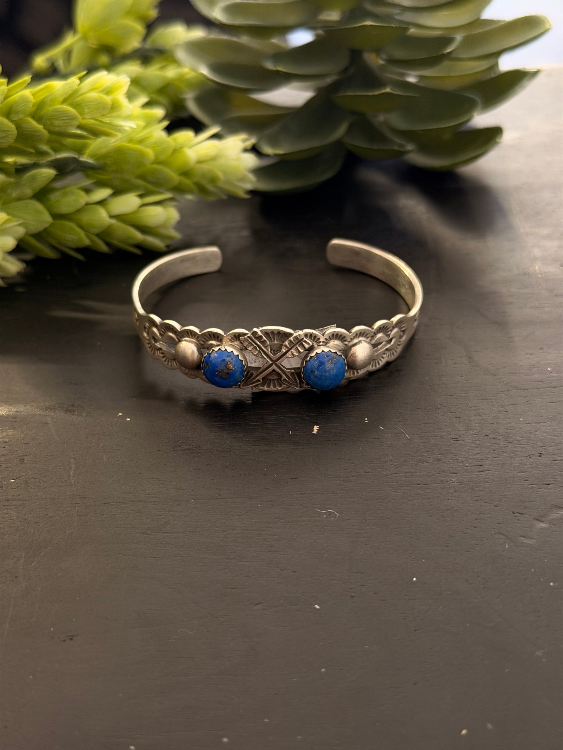 Lorenzo James Lapis & Sterling Silver Cuff Bracelet