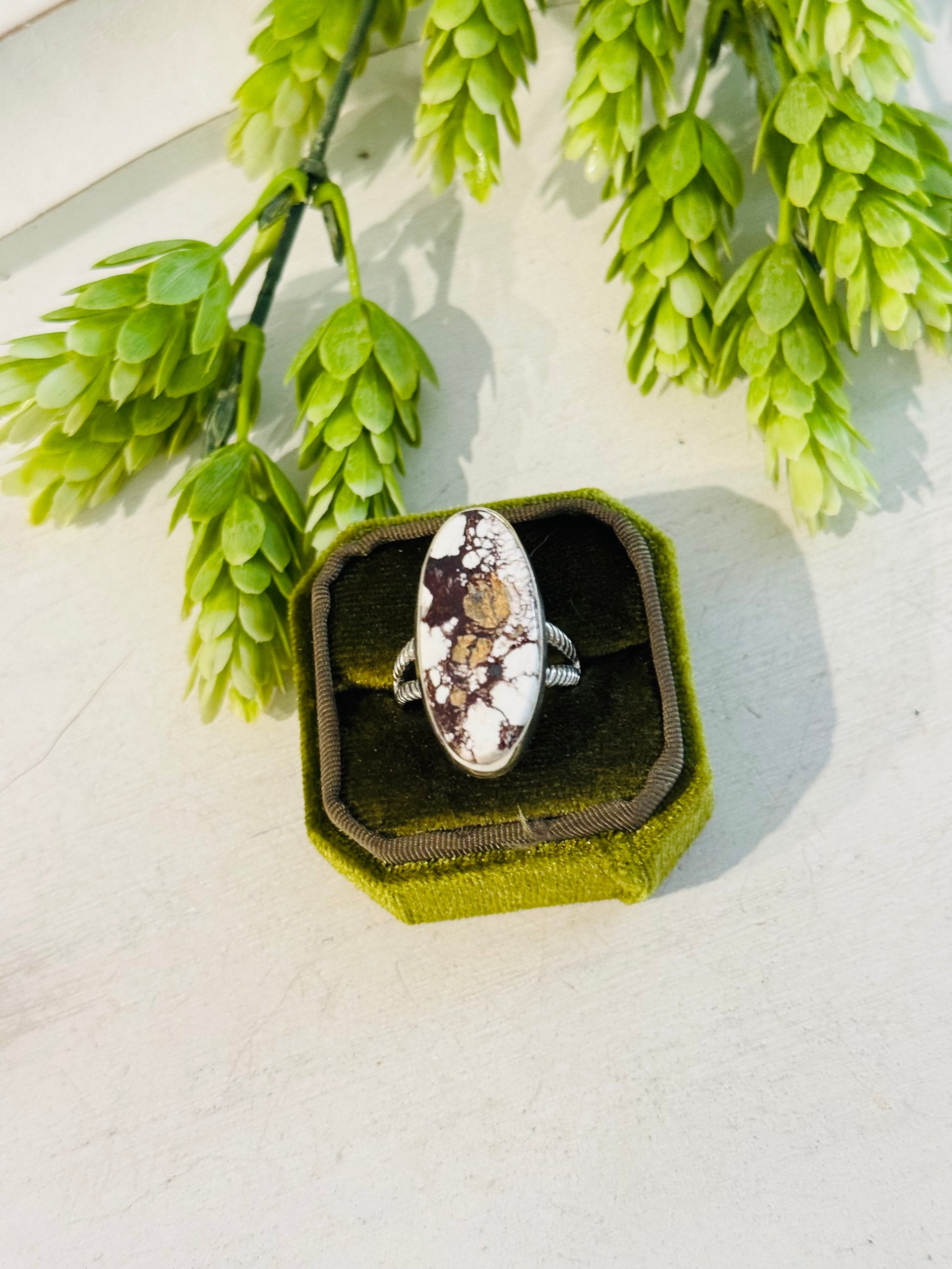 Southwest Made Wild Horse & Sterling Sliver Ring Size 10.75