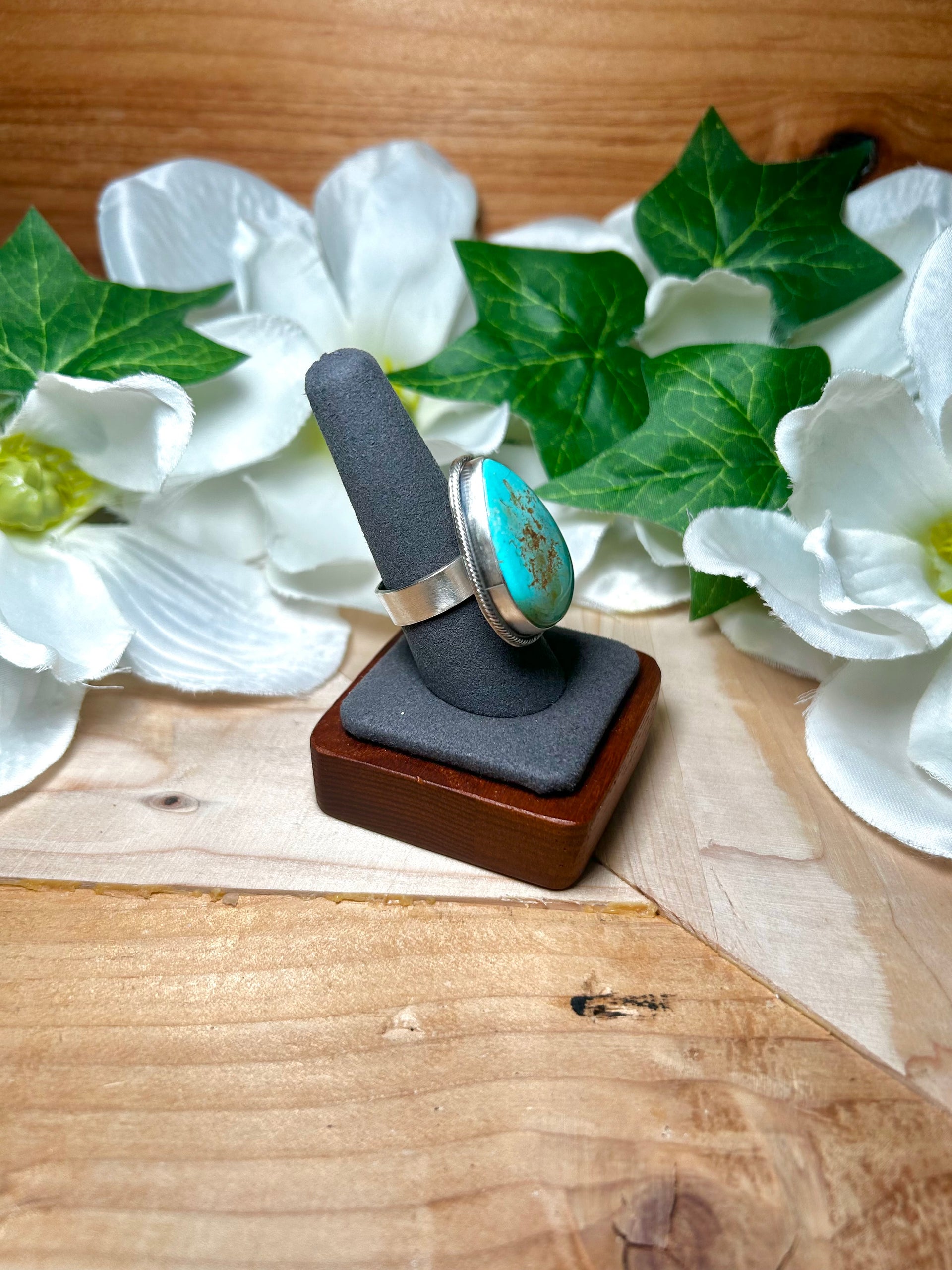 Antionette Martinez Royston Turquoise & Sterling Silver Adjustable Ring