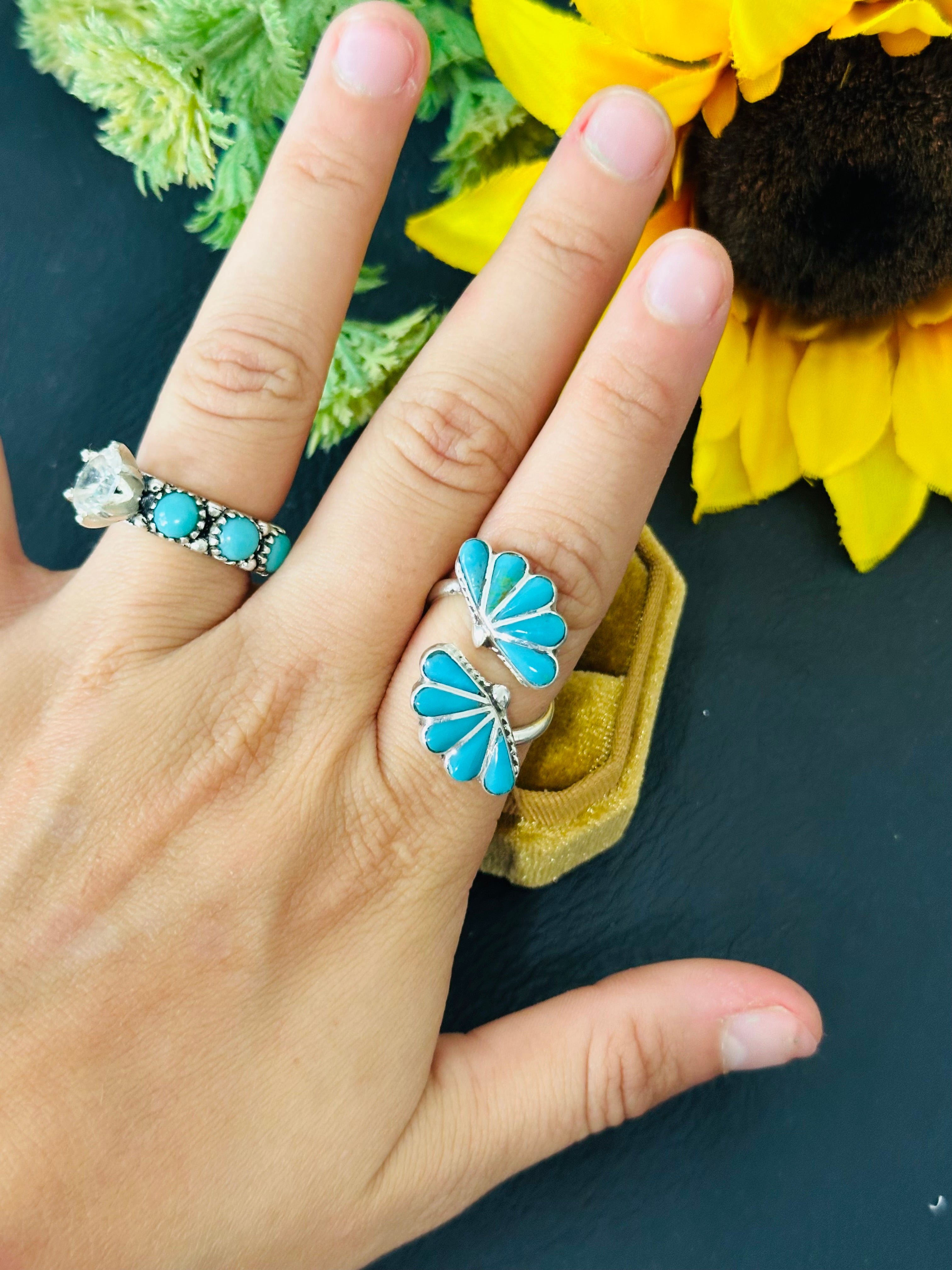 Zuni Made Sterling Silver Adjustable Ring