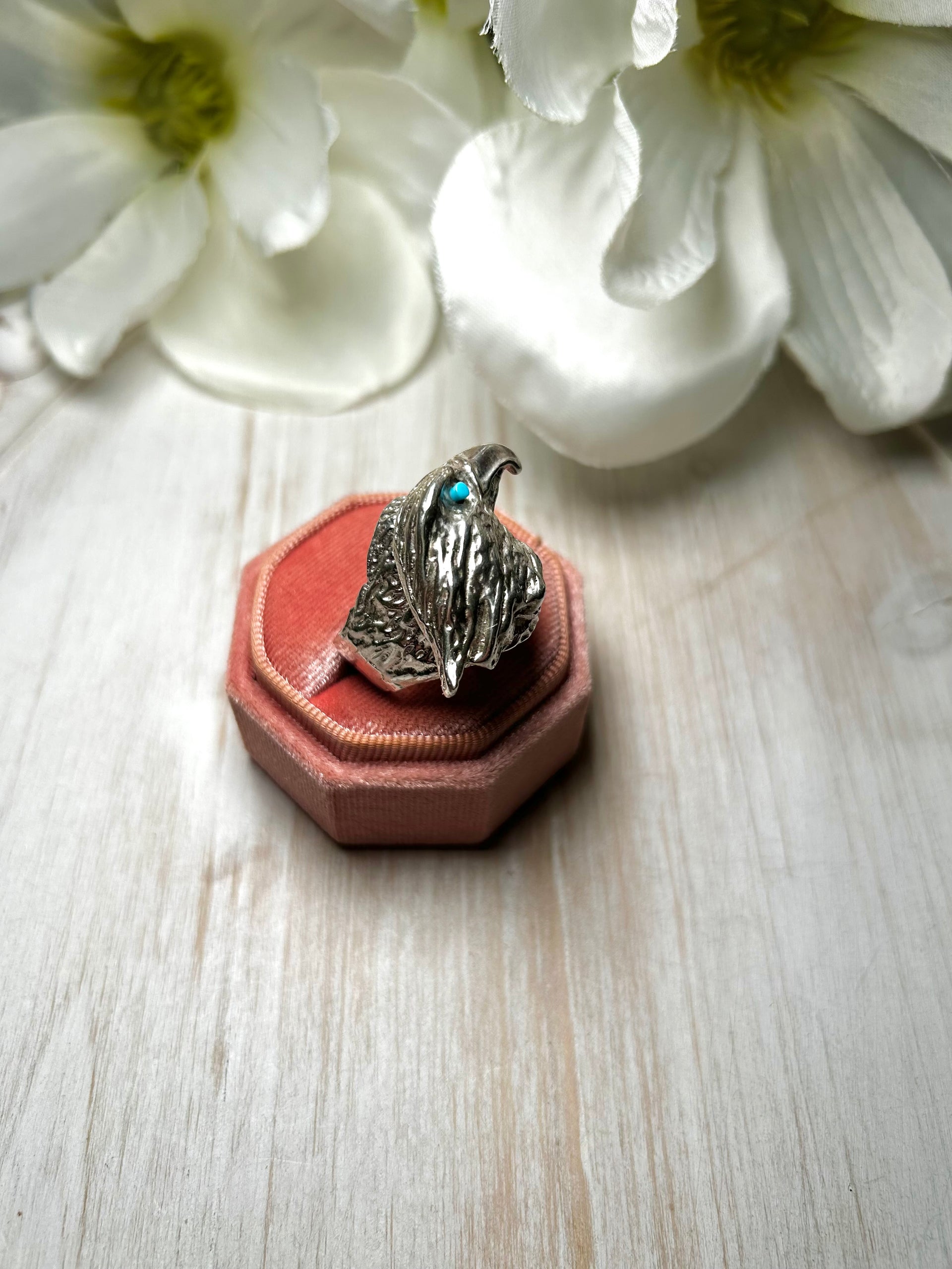 Navajo Made Kingman Turquoise & Sterling Silver Ring