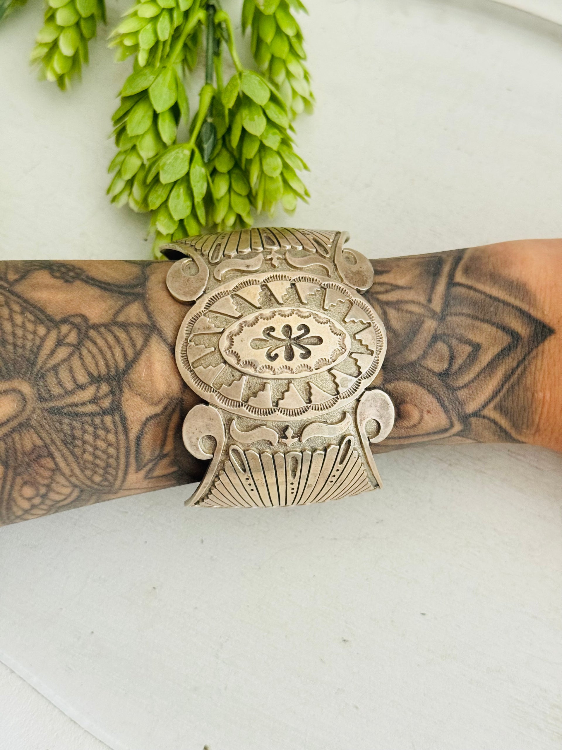 Vintage Navajo Made Sterling Silver Cuff Bracelet