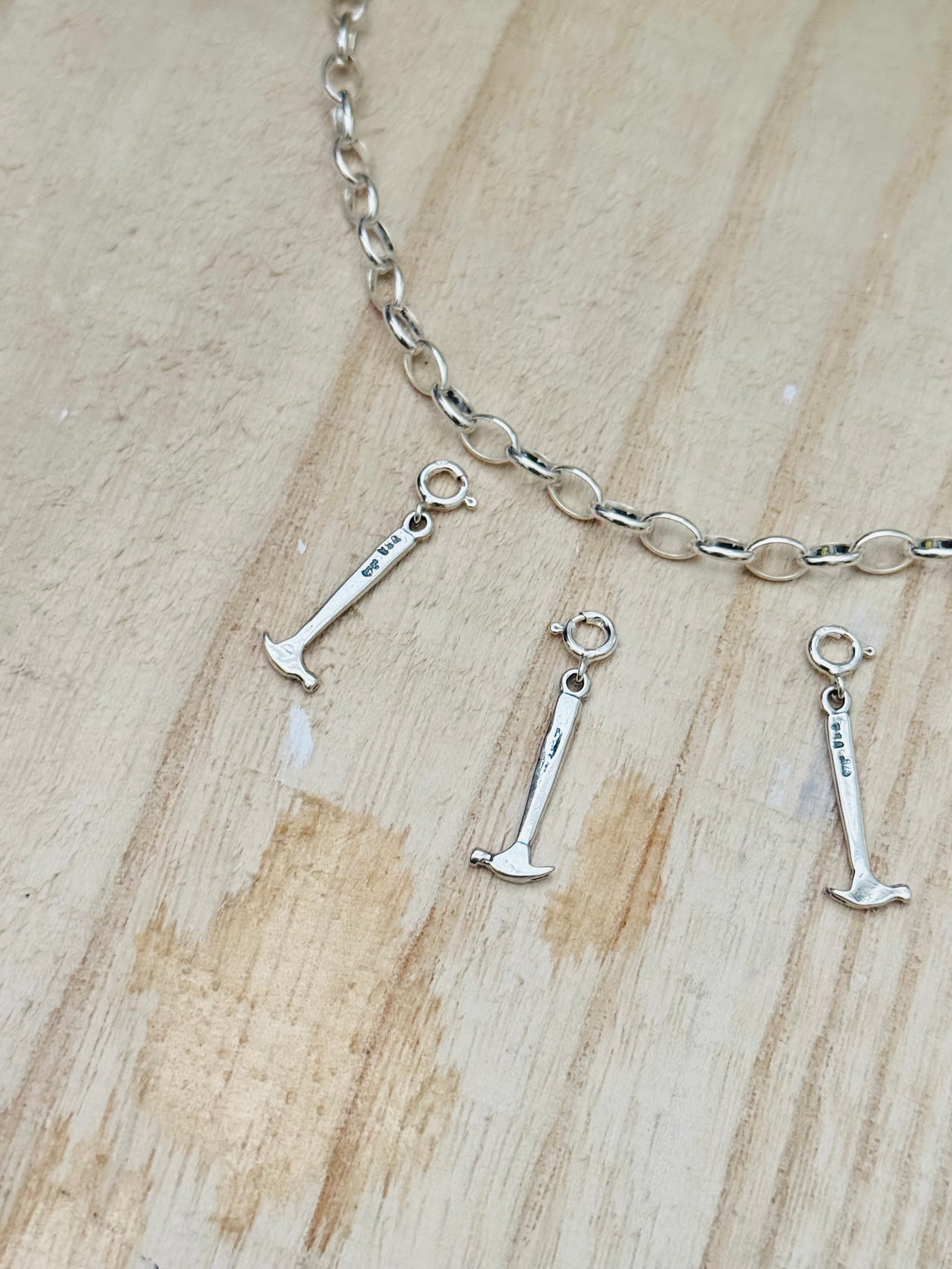 Navajo Made Sterling Silver Hammer Cast Charms