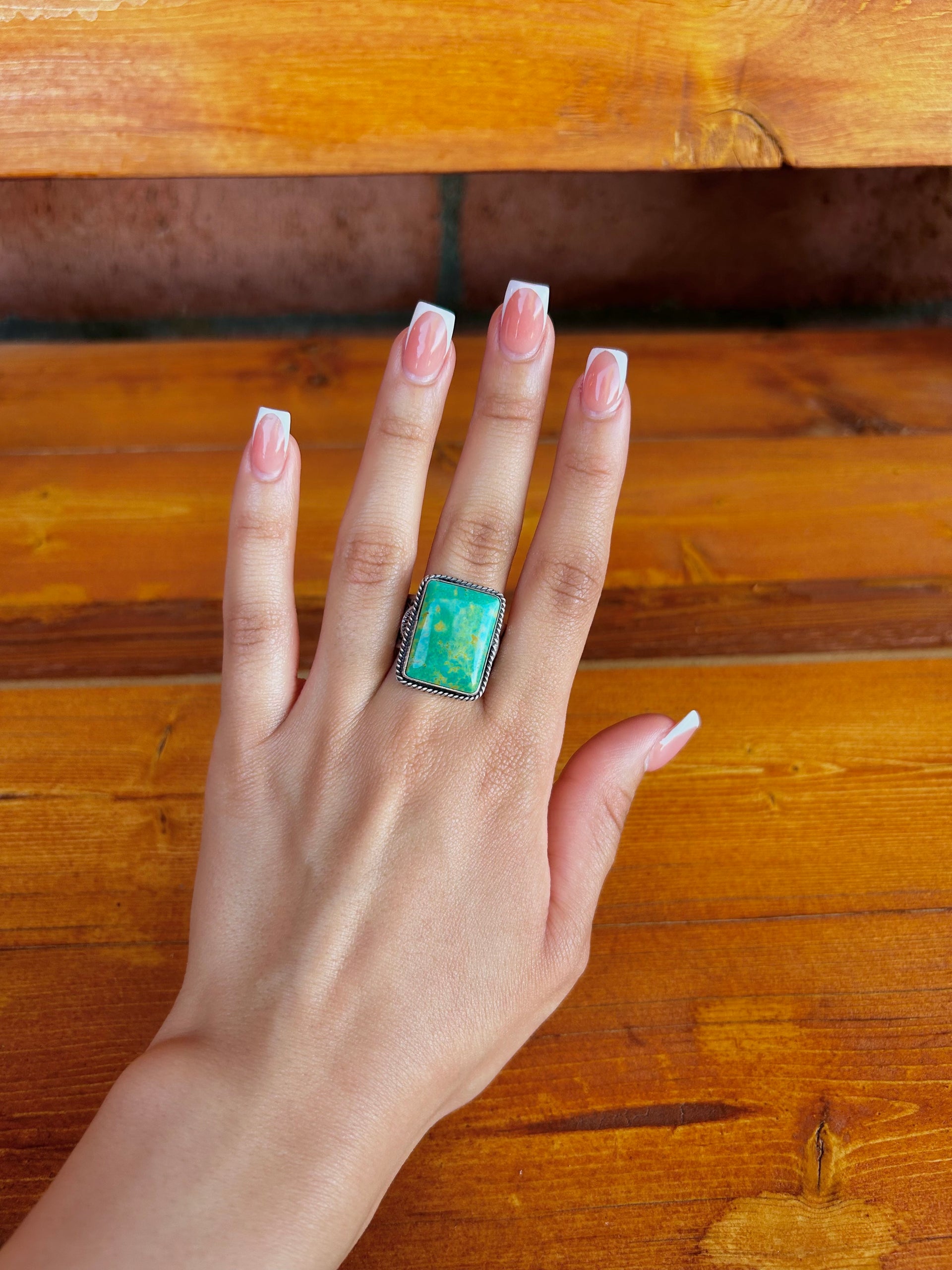 Sunshine Reeves Kingman Turquoise & Sterling Silver Ring Size 10.25