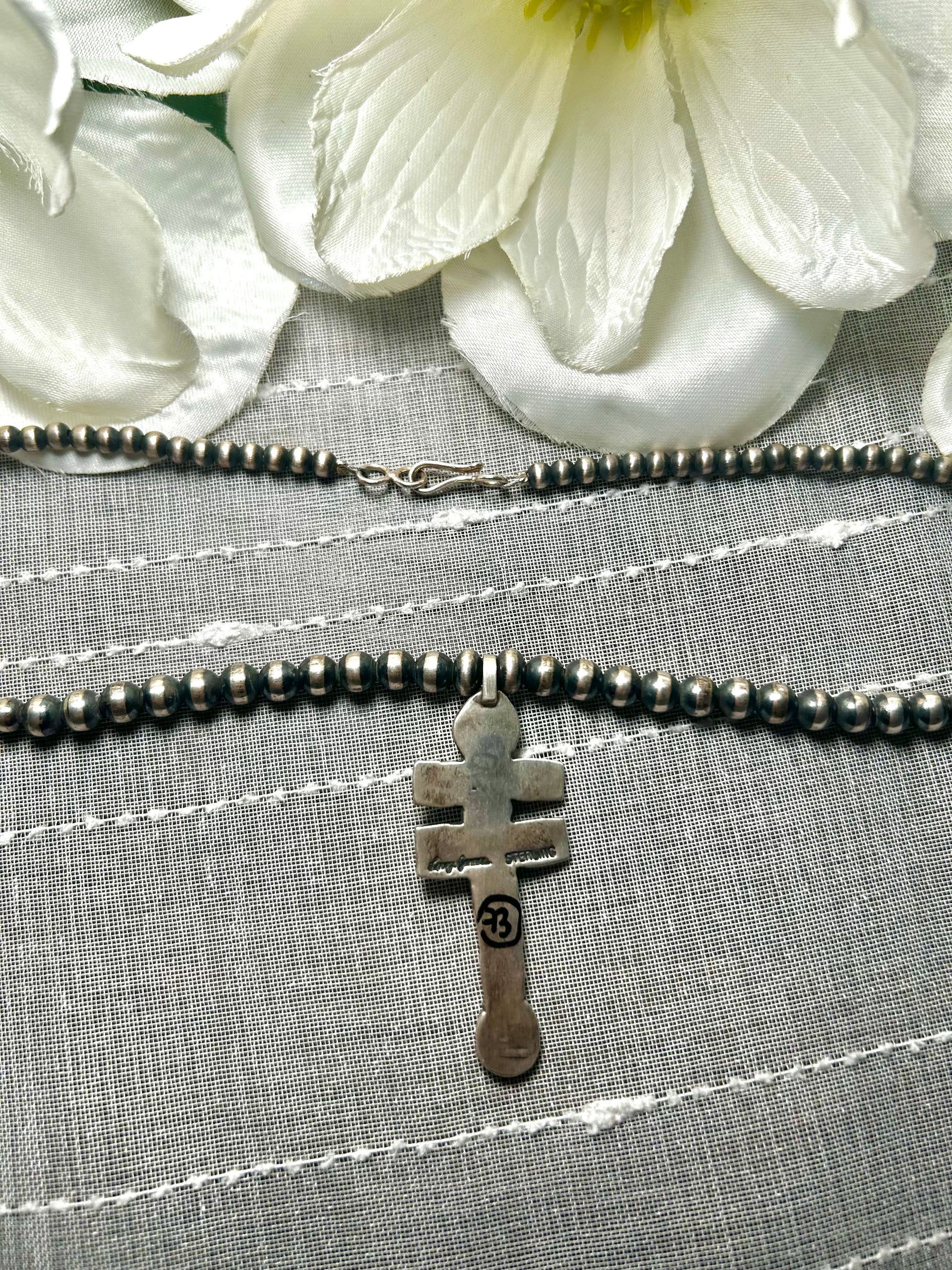 Leroy James Red Coral & Sterling Silver Necklace