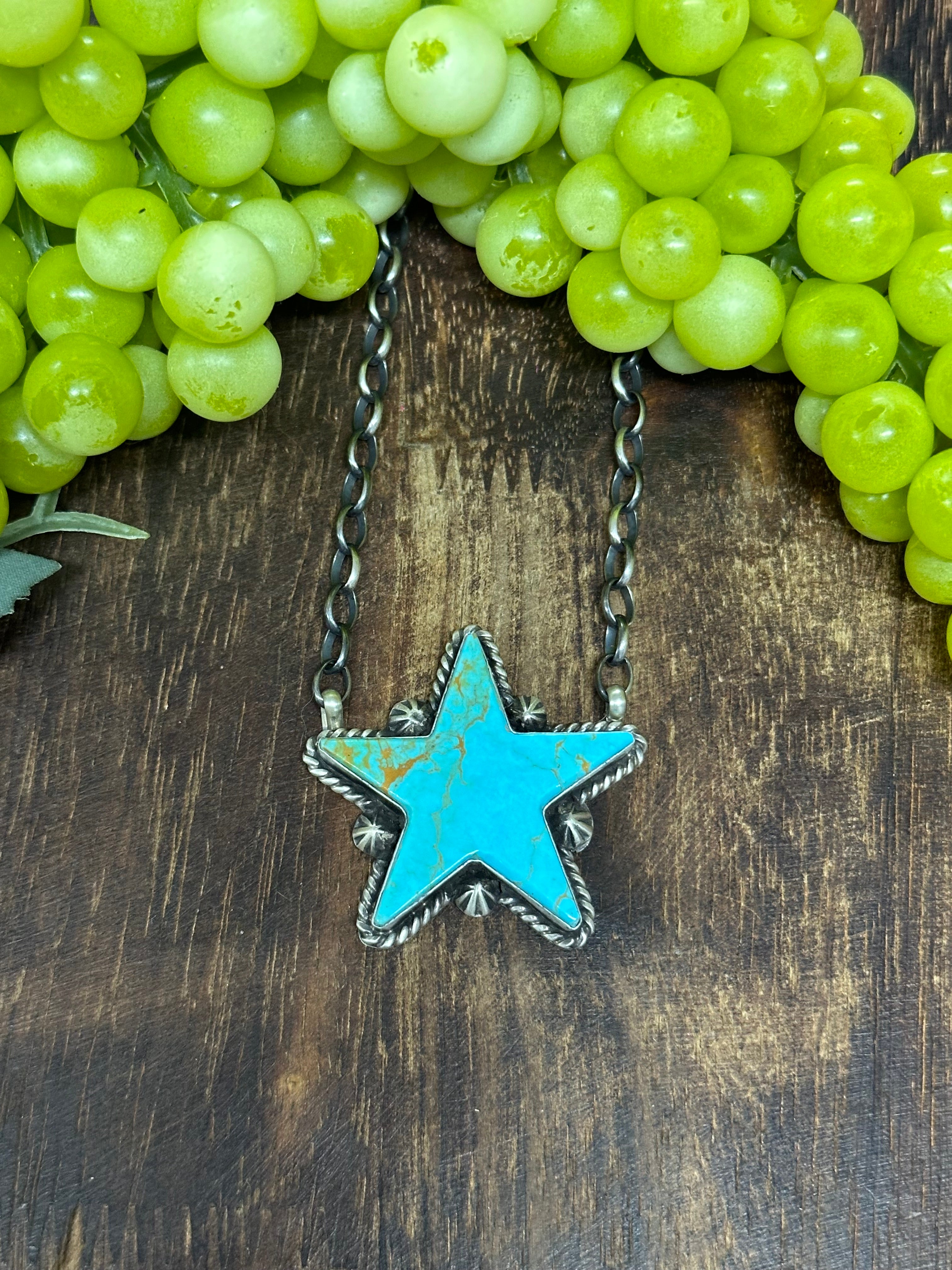 Donovan Skeets Kingman Turquoise & Sterling Silver Star Necklace