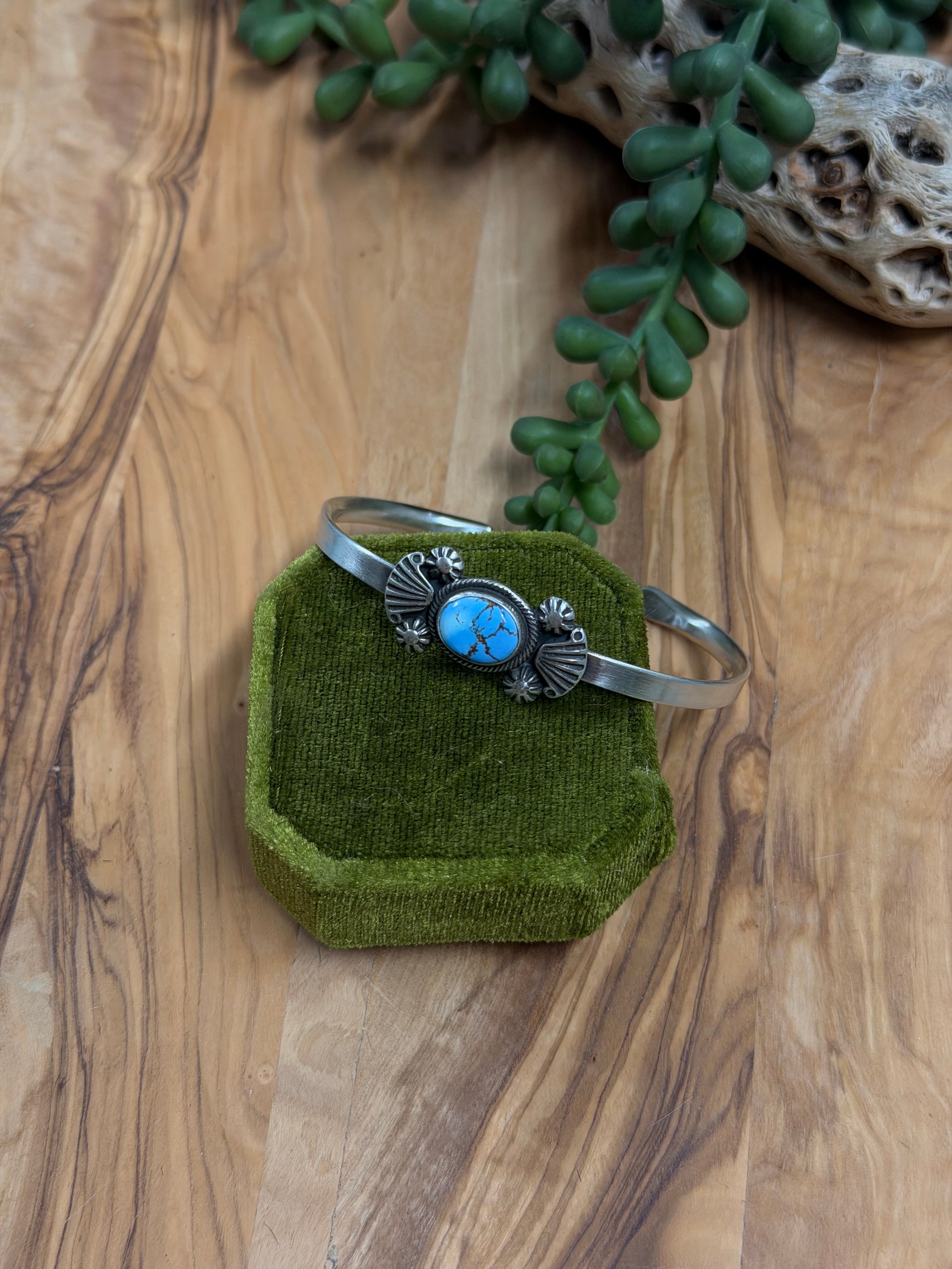 Genevieve Francisco Golden Hills Turquoise and Sterling Silver Cuff Bracelet