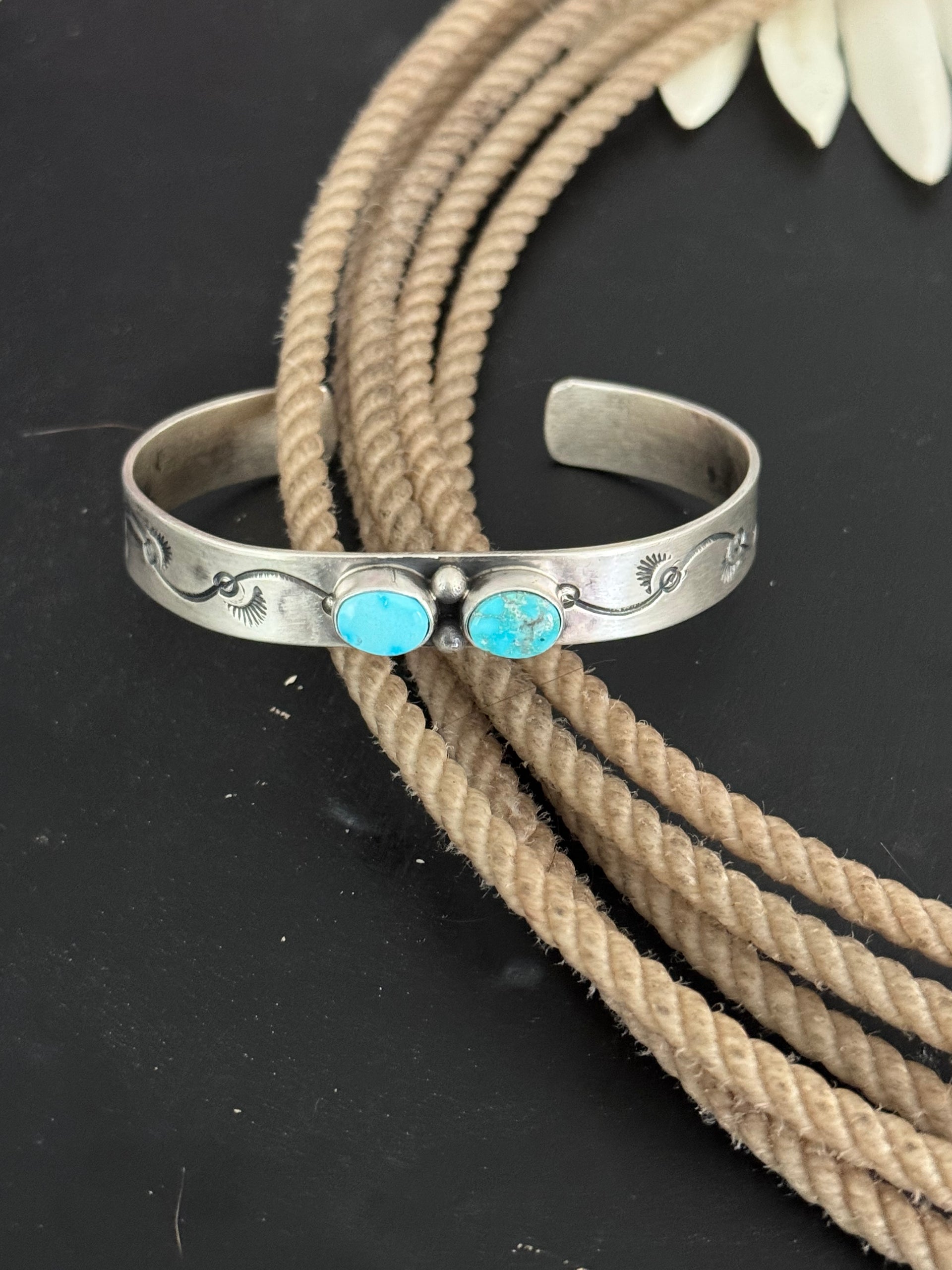 Danny Henio Blue Ridge Turquoise & Sterling Silver Cuff Bracelet
