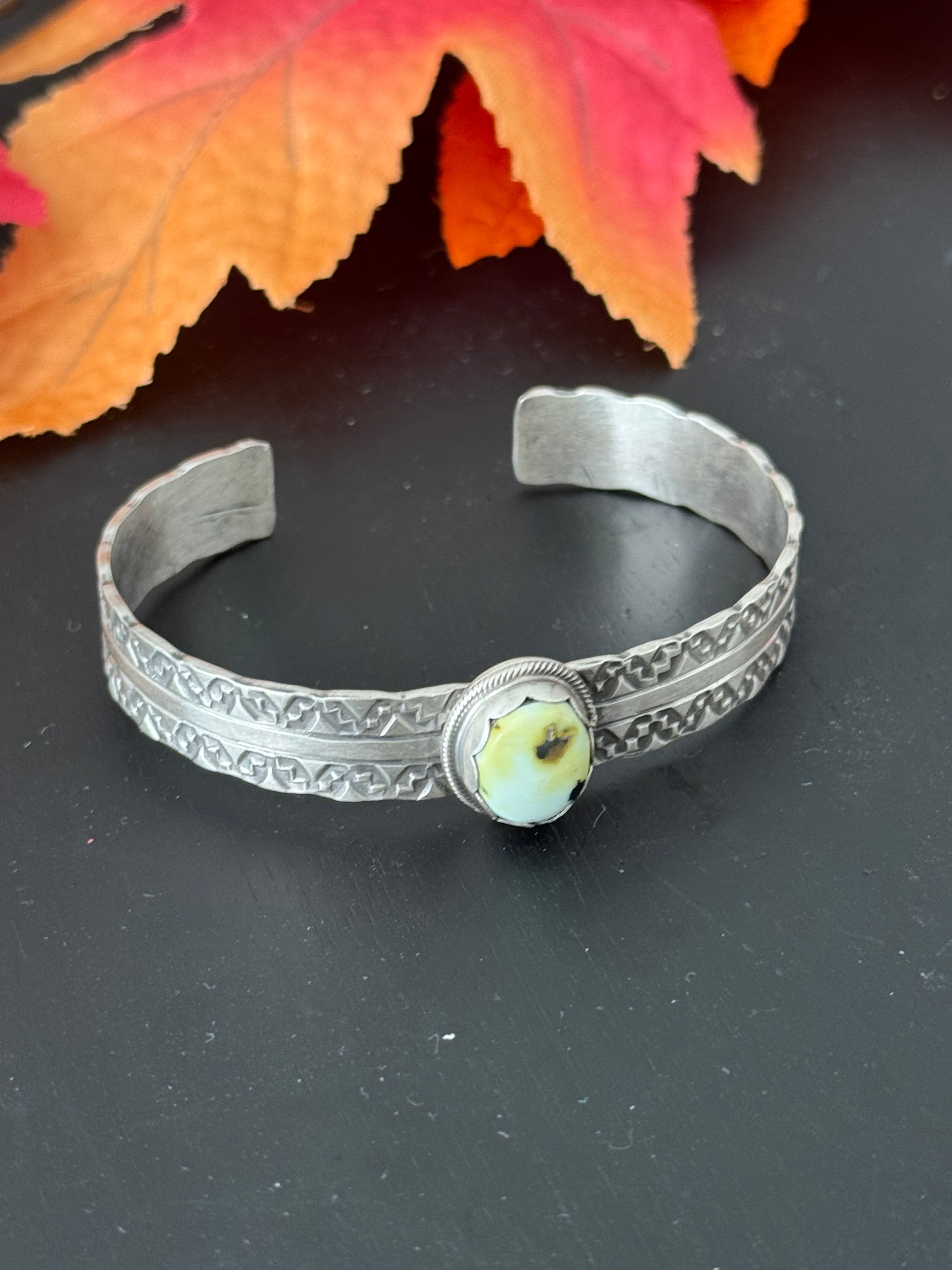 Tillie John Palomino Variscite and Sterling Silver Cuff Bracelet