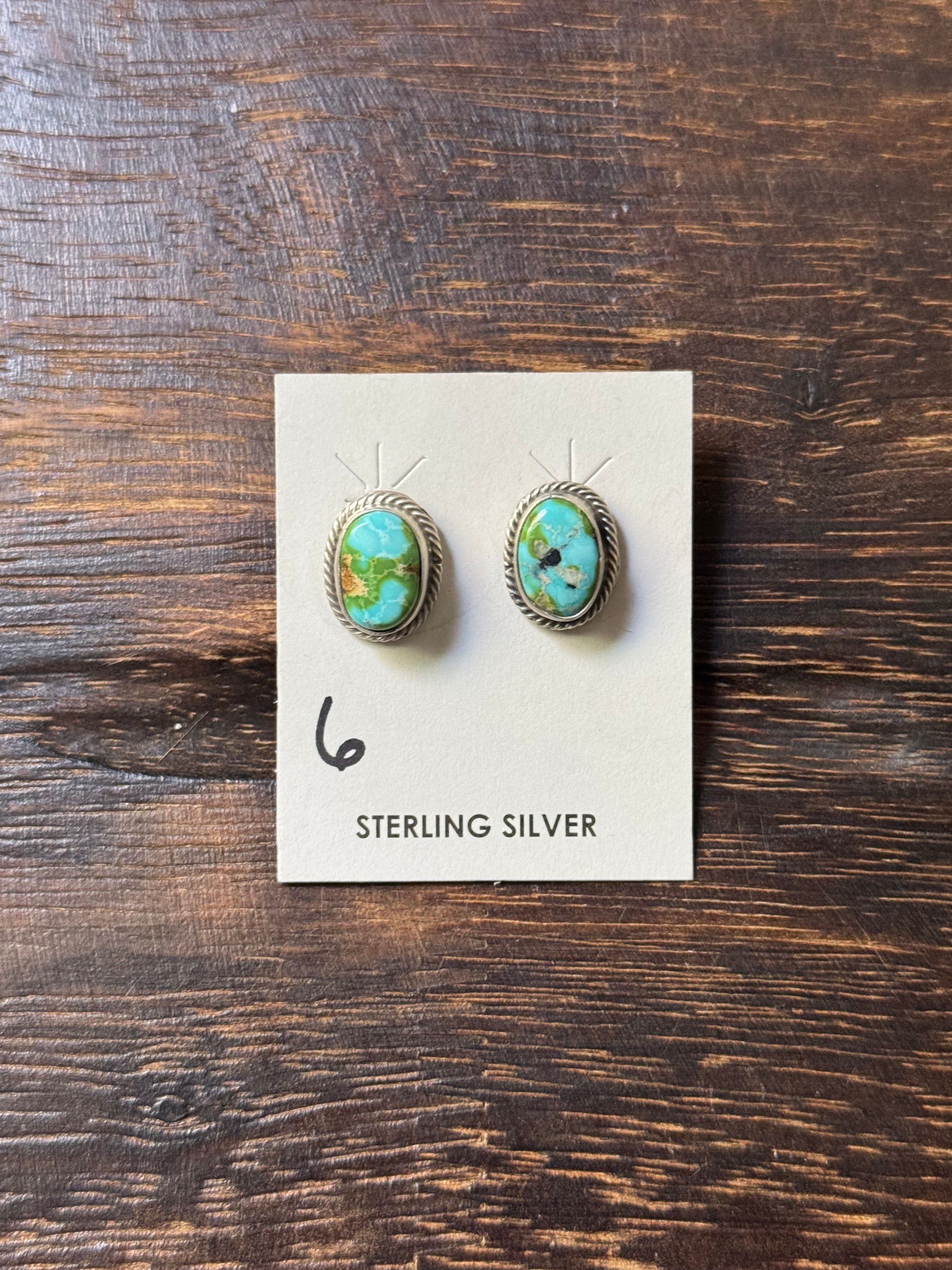 Sheryl Martinez Sonoran Turquoise & Sterling Silver Post Earrings