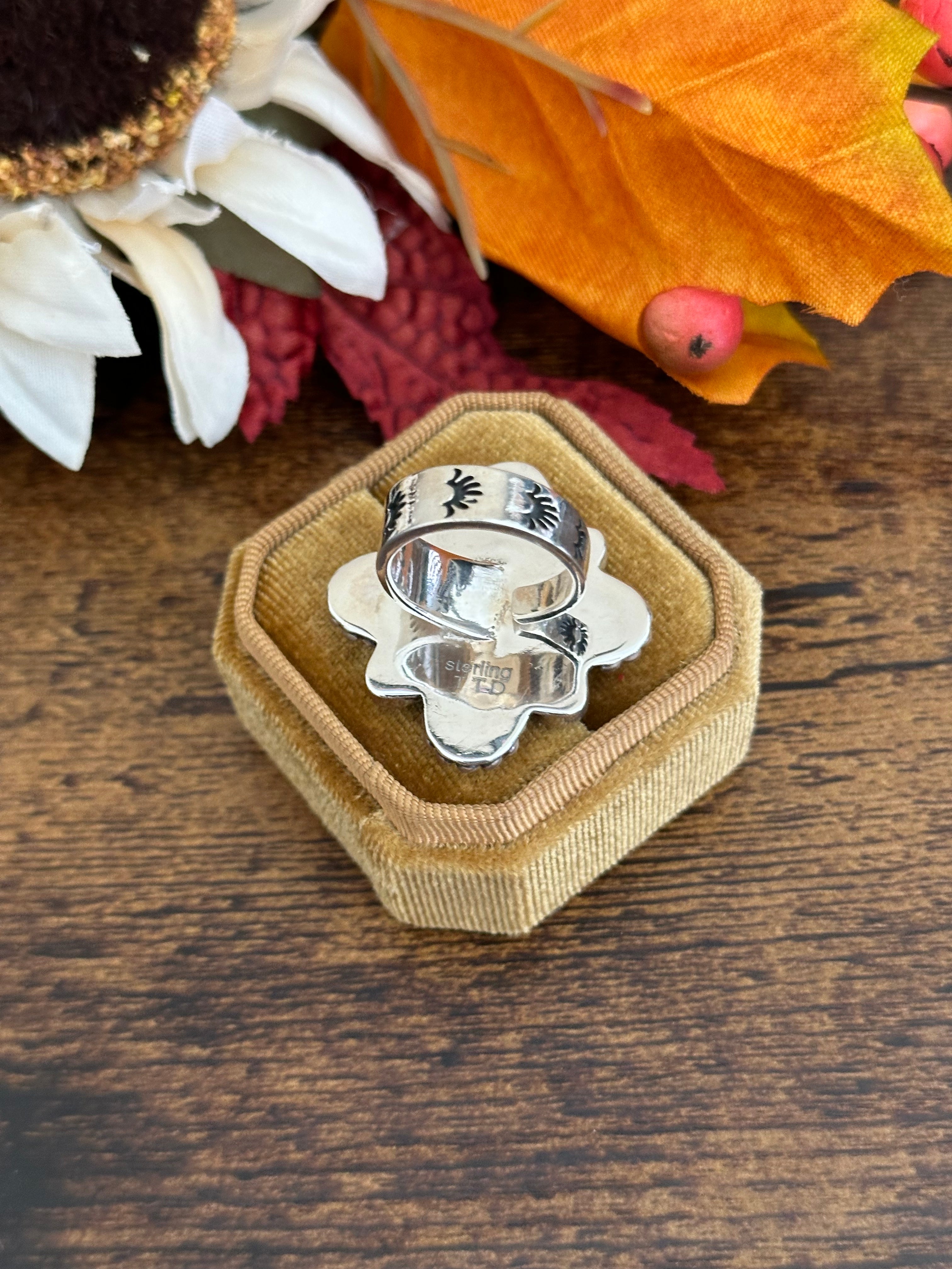 Southwest Handmade Multi Stone & Sterling Silver Adjustable Ring