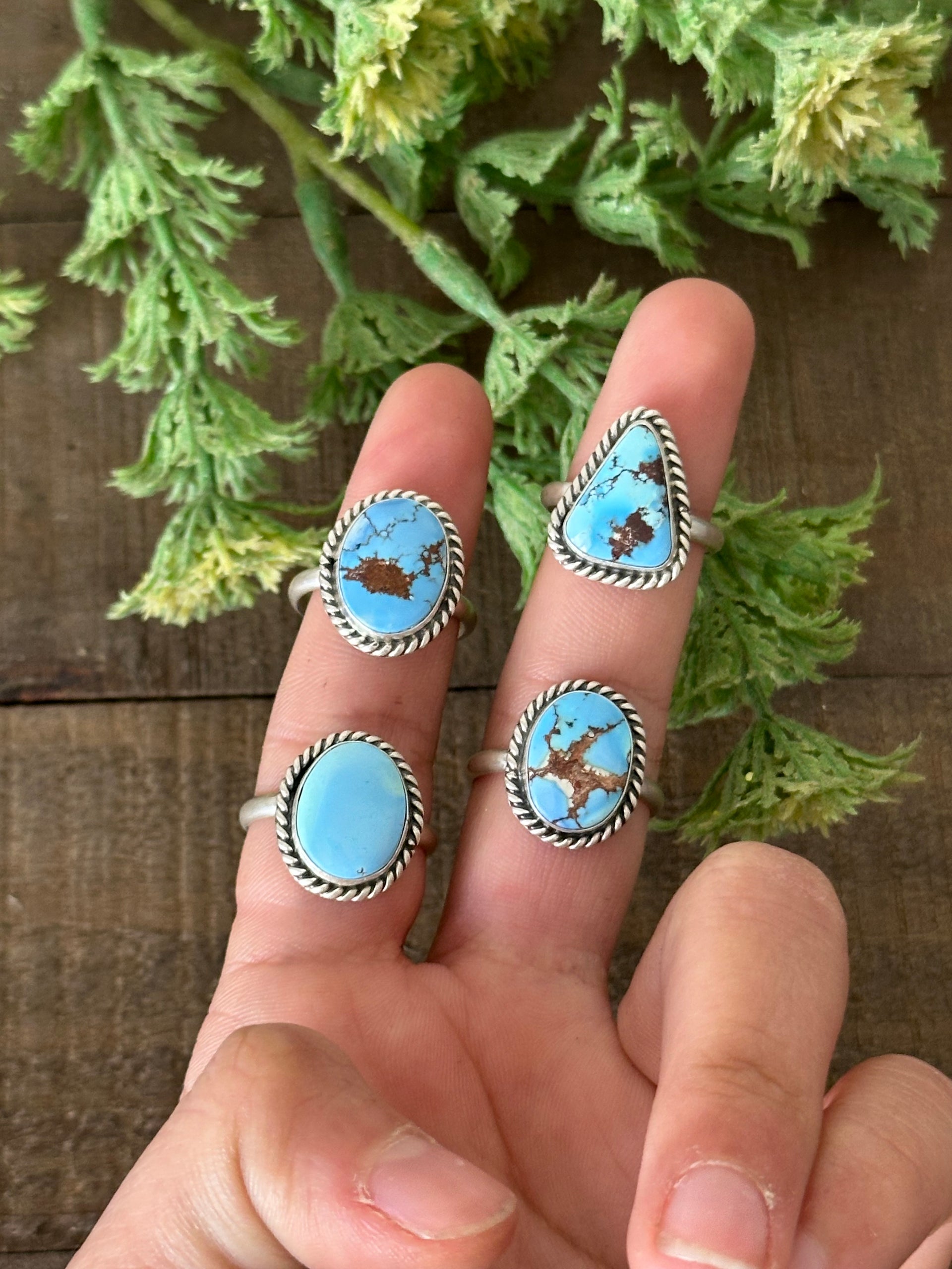 Navajo Made Golden Hills Turquoise & Sterling Silver Ring