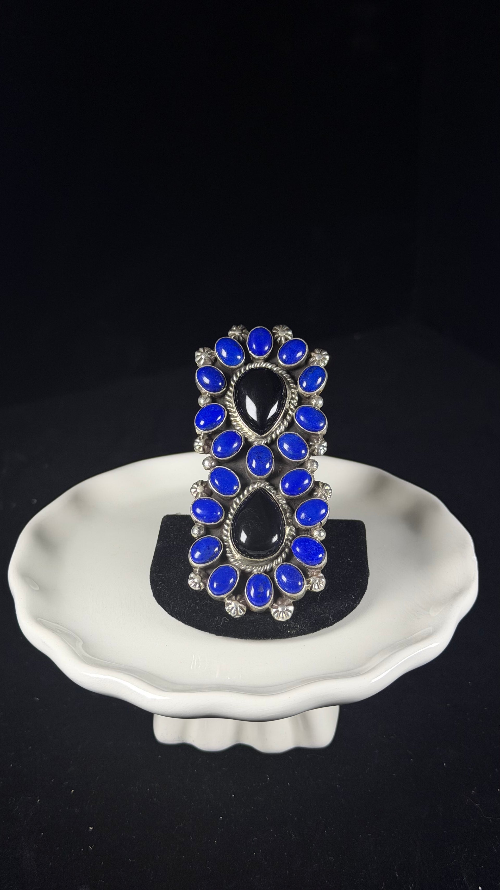 Zachariah David Multi Stone & Sterling Silver Adjustable Cluster Ring