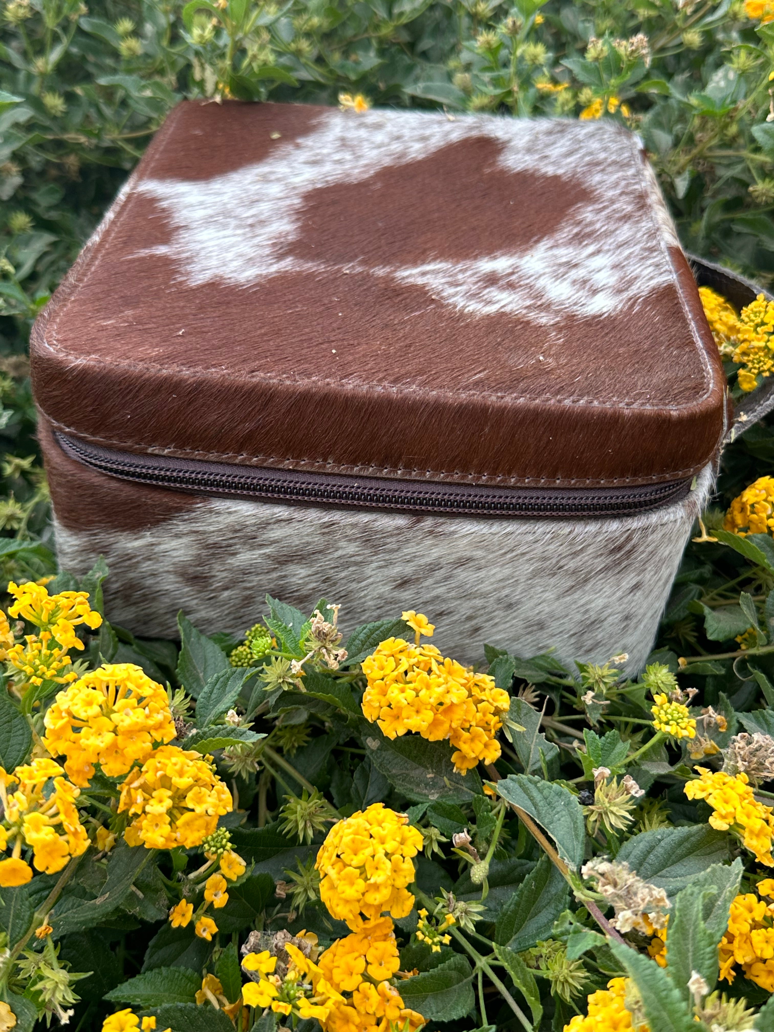 Genuine Leather Cowhide Jewelry Box