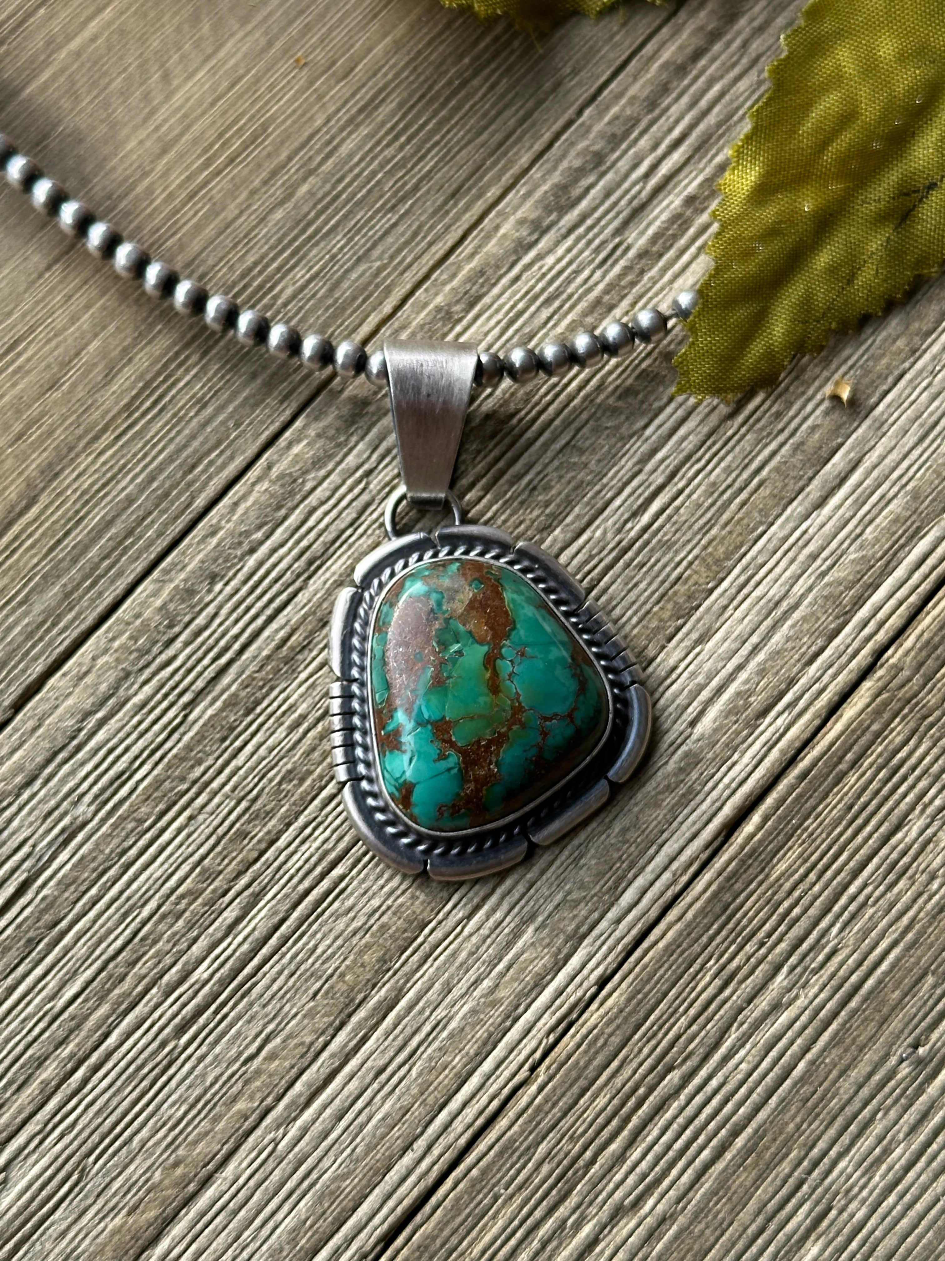 Dave Skeets Turquoise & Sterling Silver Pendant