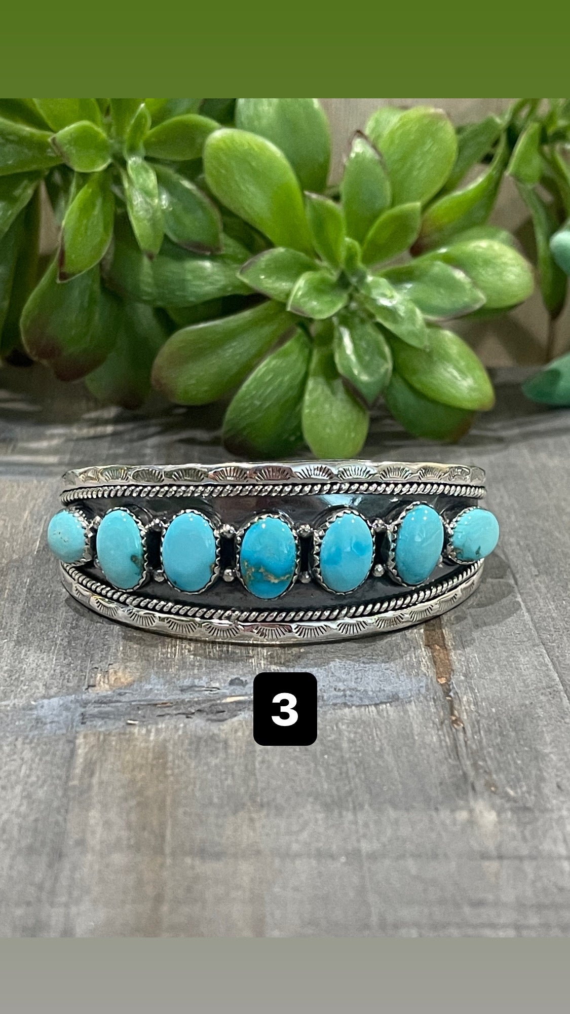 Southwest Handmade Sonoran Mountain Turquoise & Sterling Silver Cuff Bracelet