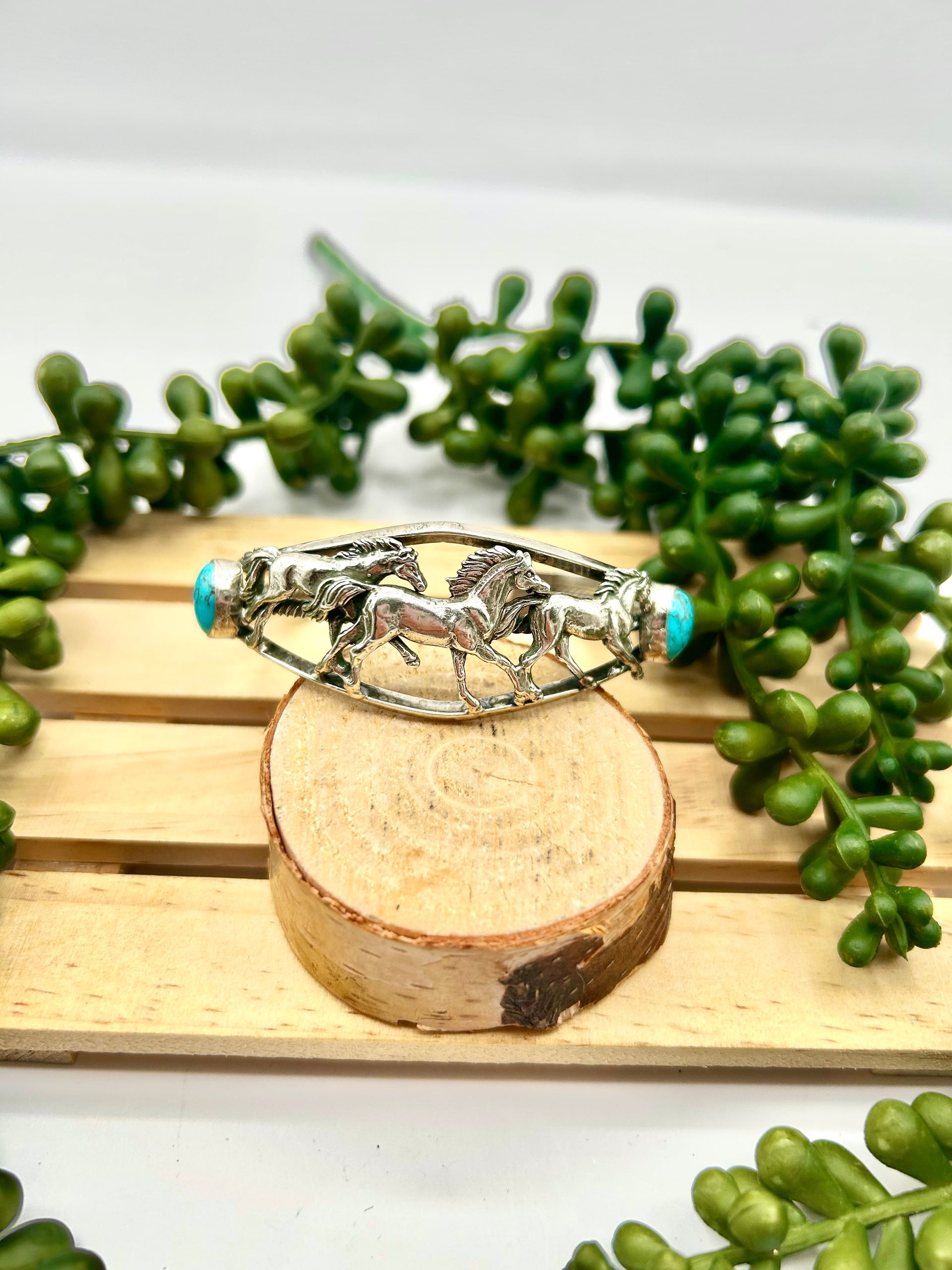 Navajo Made Kingman Turquoise & Sterling Silver Cuff Bracelet