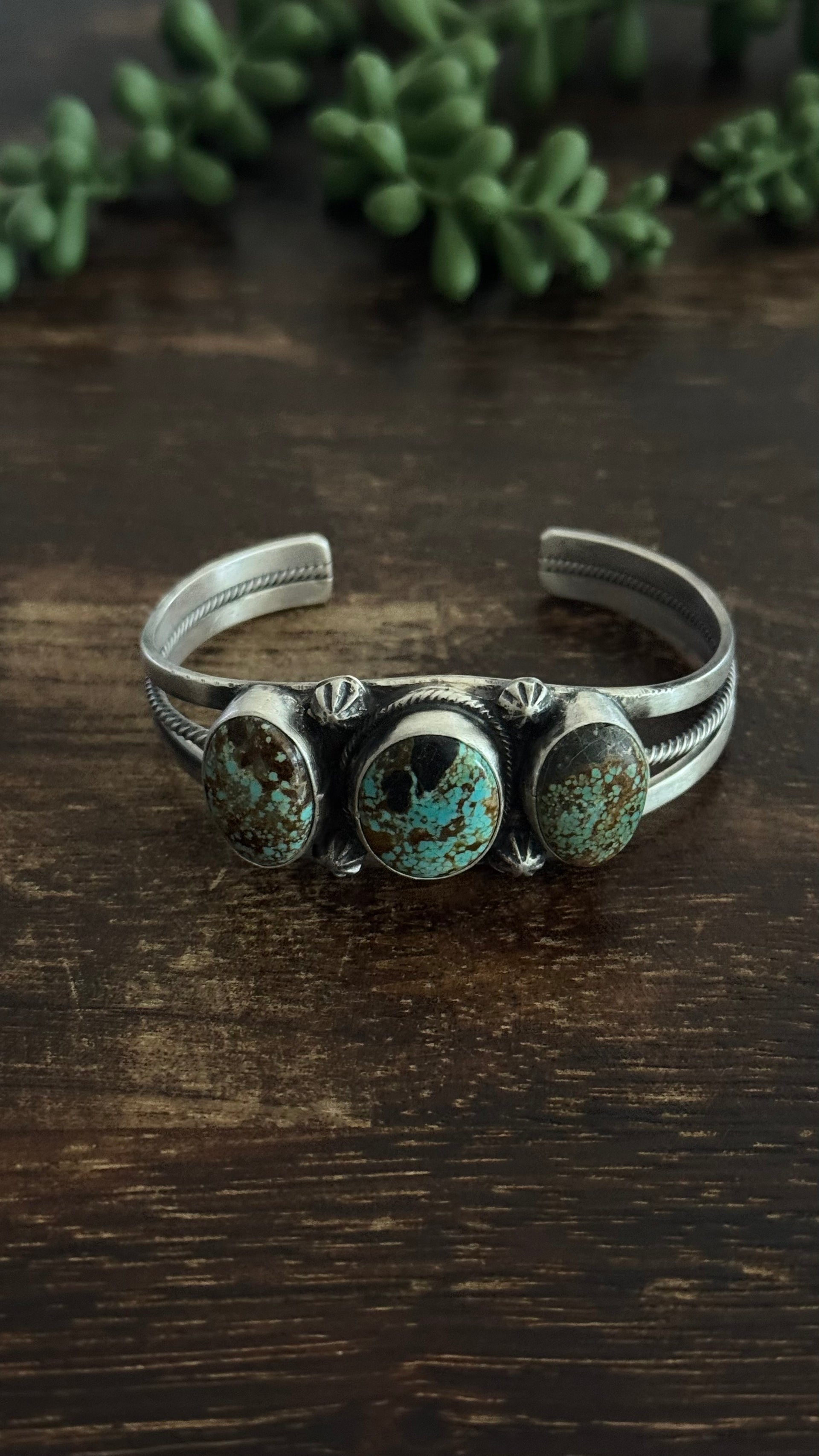 Bobby Johnson #8 Turquoise & Sterling Silver Cuff Bracelet