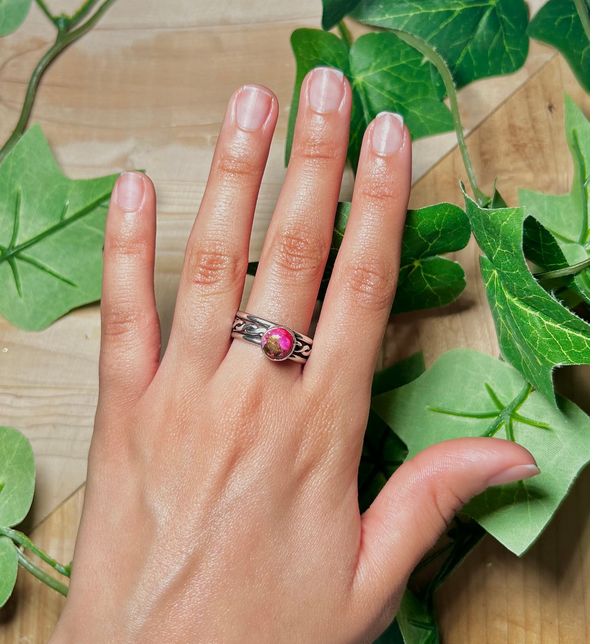 Navajo Made Mohave Turquoise and Sterling Silver Ring Size 9.25