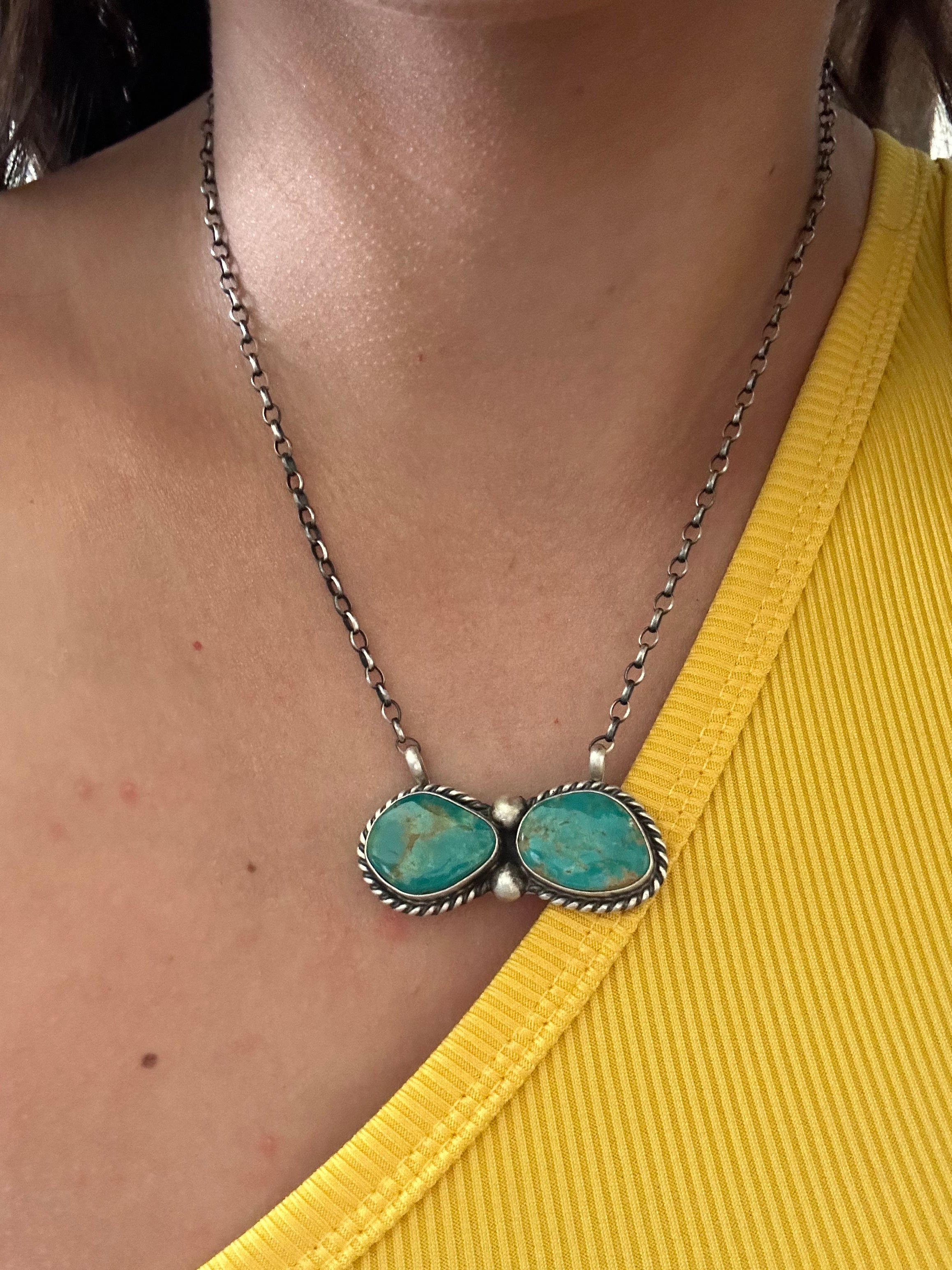 Augustine Largo Kingman Turquoise & Sterling Silver Necklace