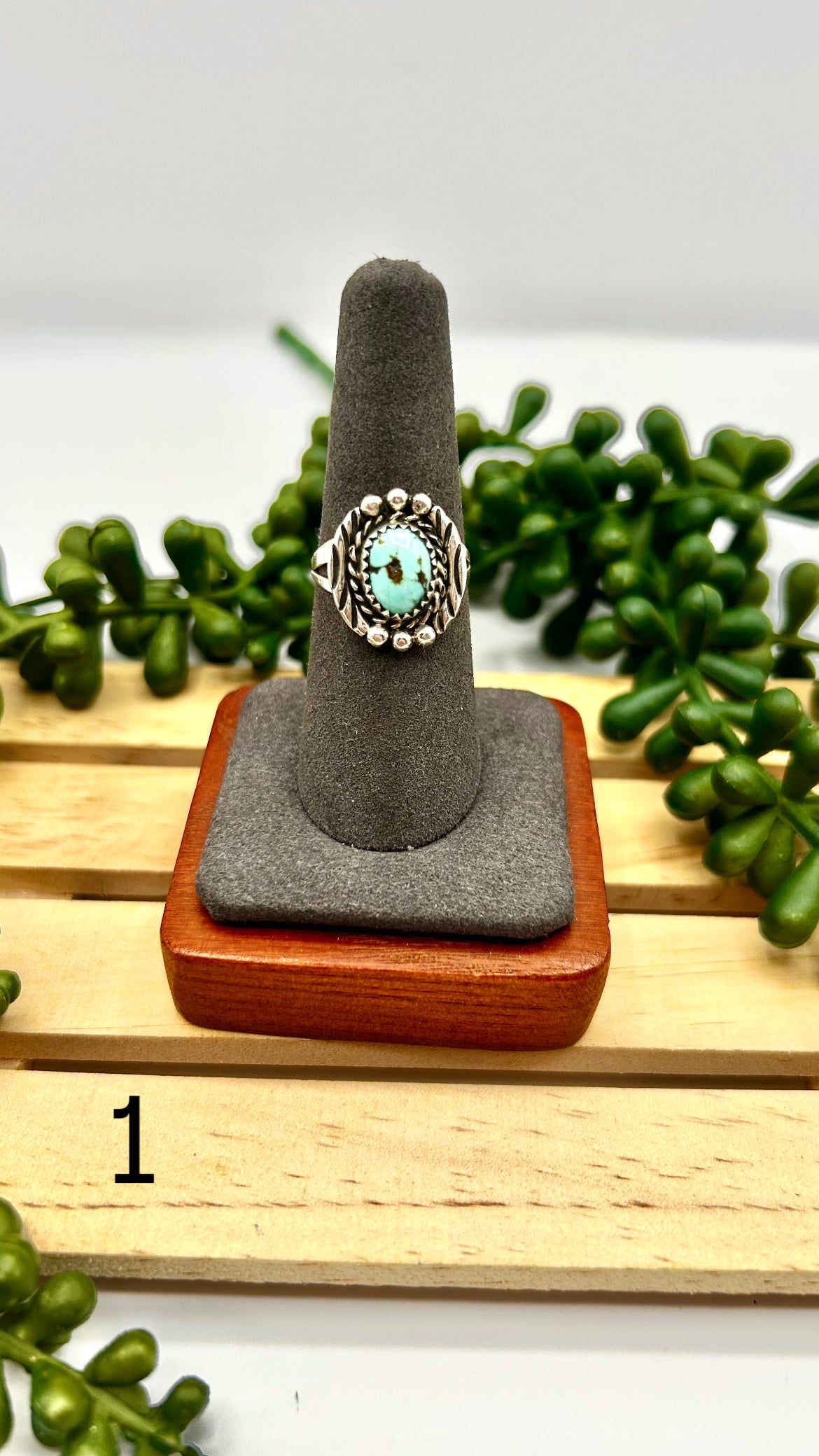 Navajo Made Kingman Turquoise & Sterling Silver Ring
