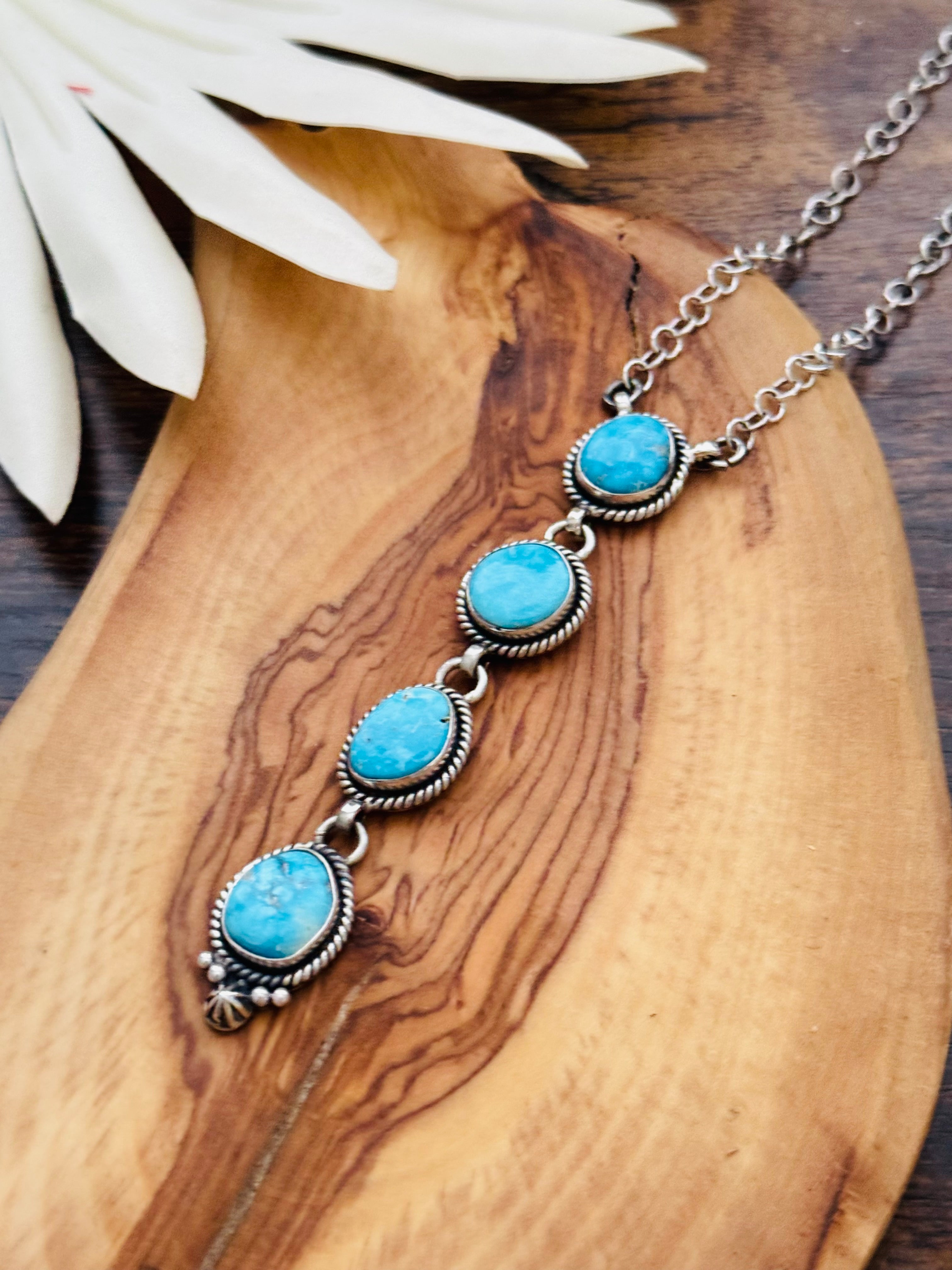 Southwest Handmade Valley Blue Turquoise & Sterling Silver Necklace