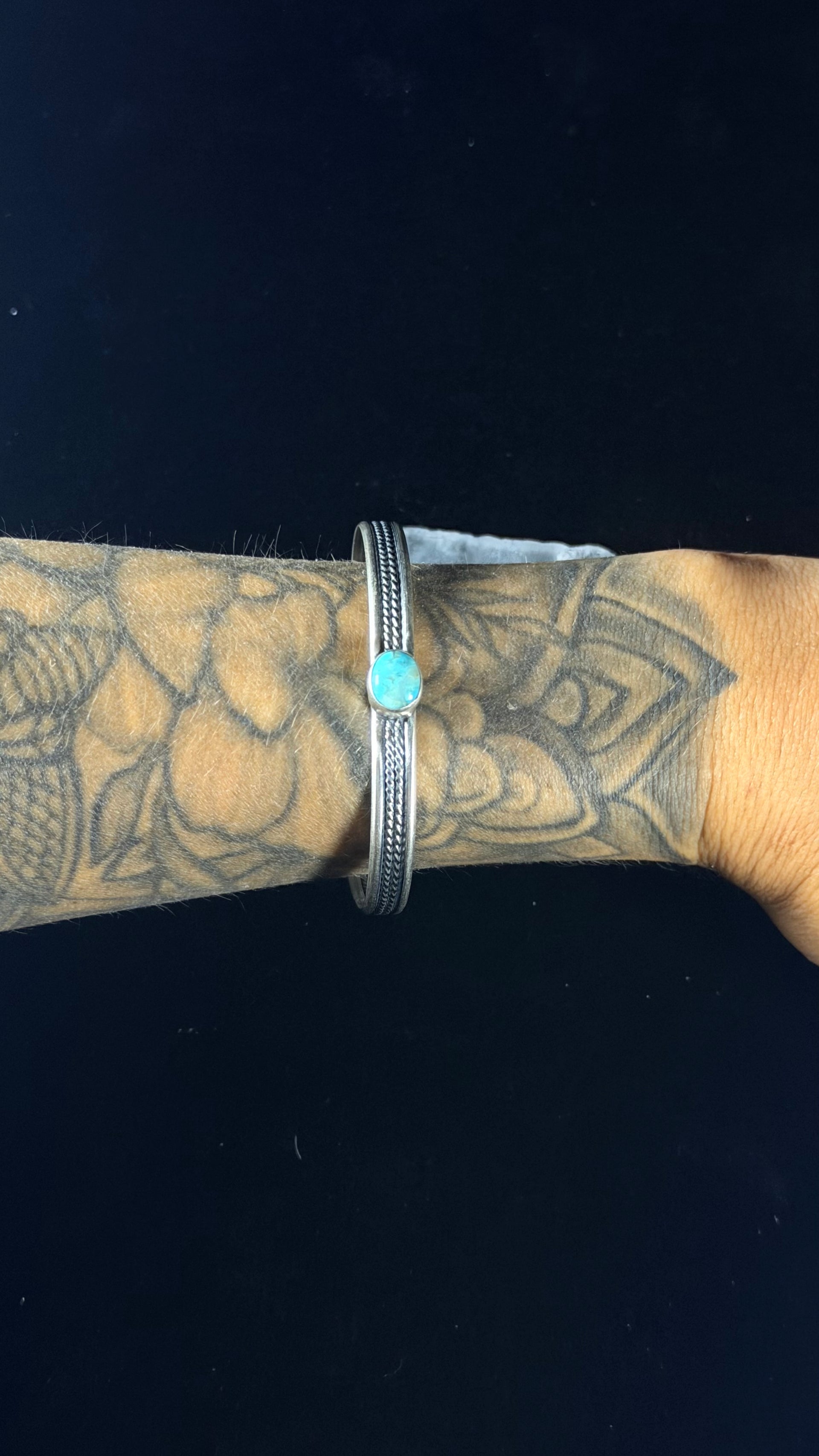 Gilbert Wilson Kingman Turquoise & Sterling Silver Cuff Bracelet