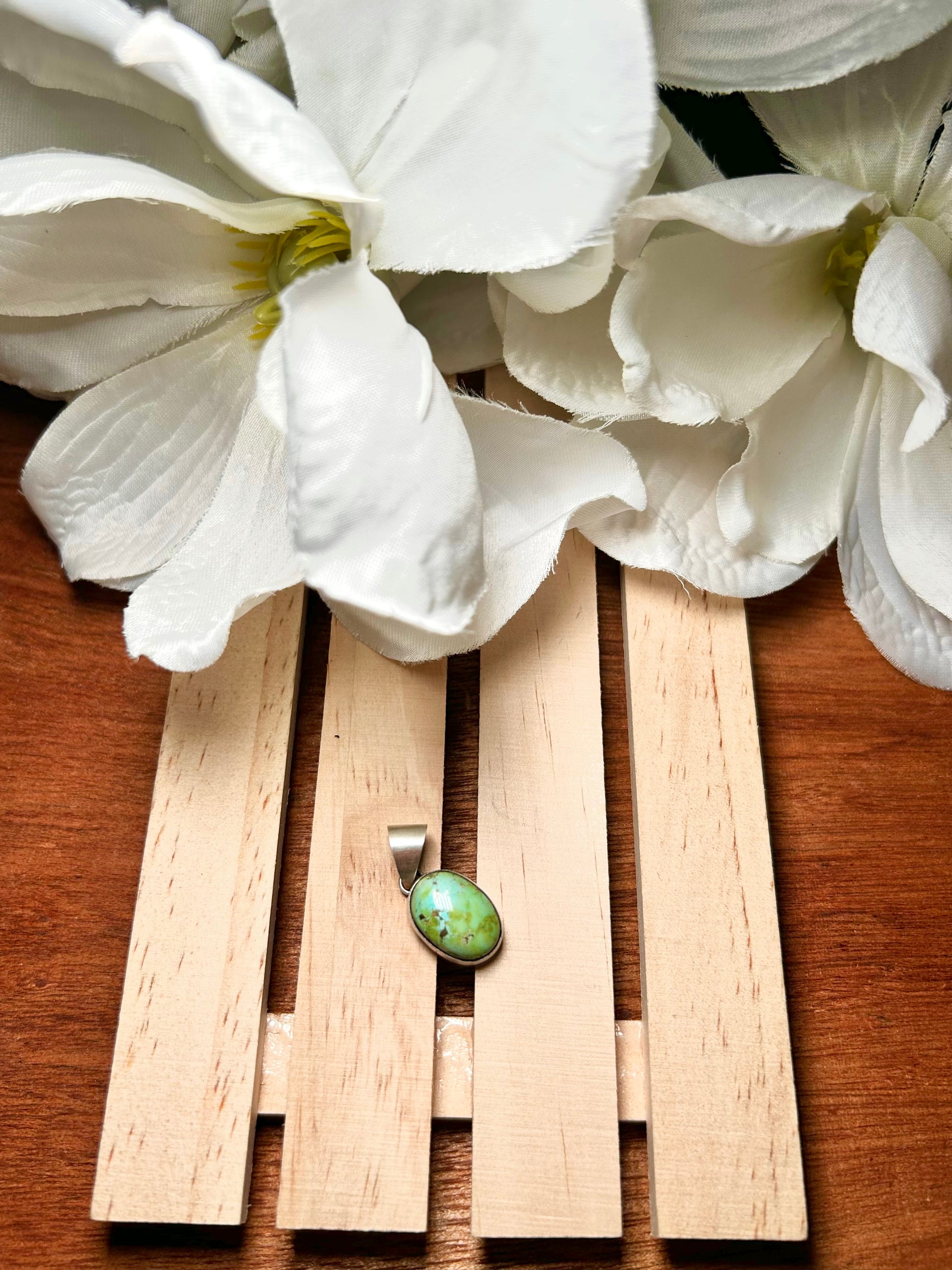 Navajo Made Sonoran Mountain Turquoise & Sterling Silver Pendant
