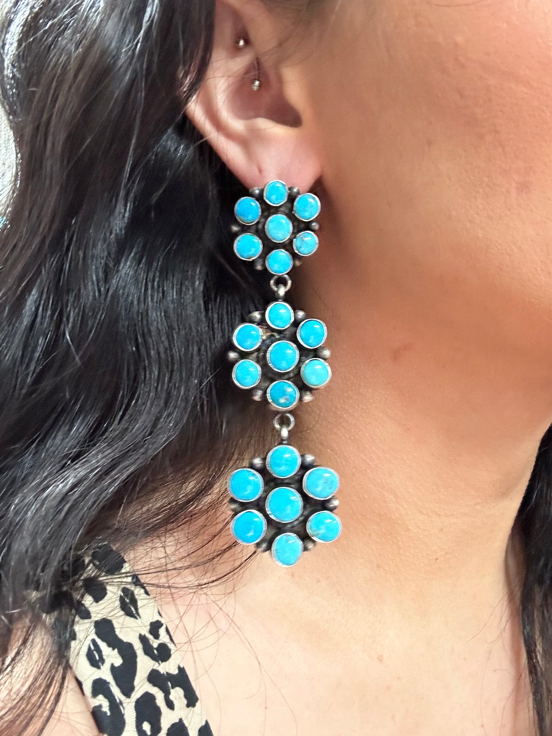 Betta Lee Sonoran Bella Turquoise & Sterling Silver Post Dangle Earrings