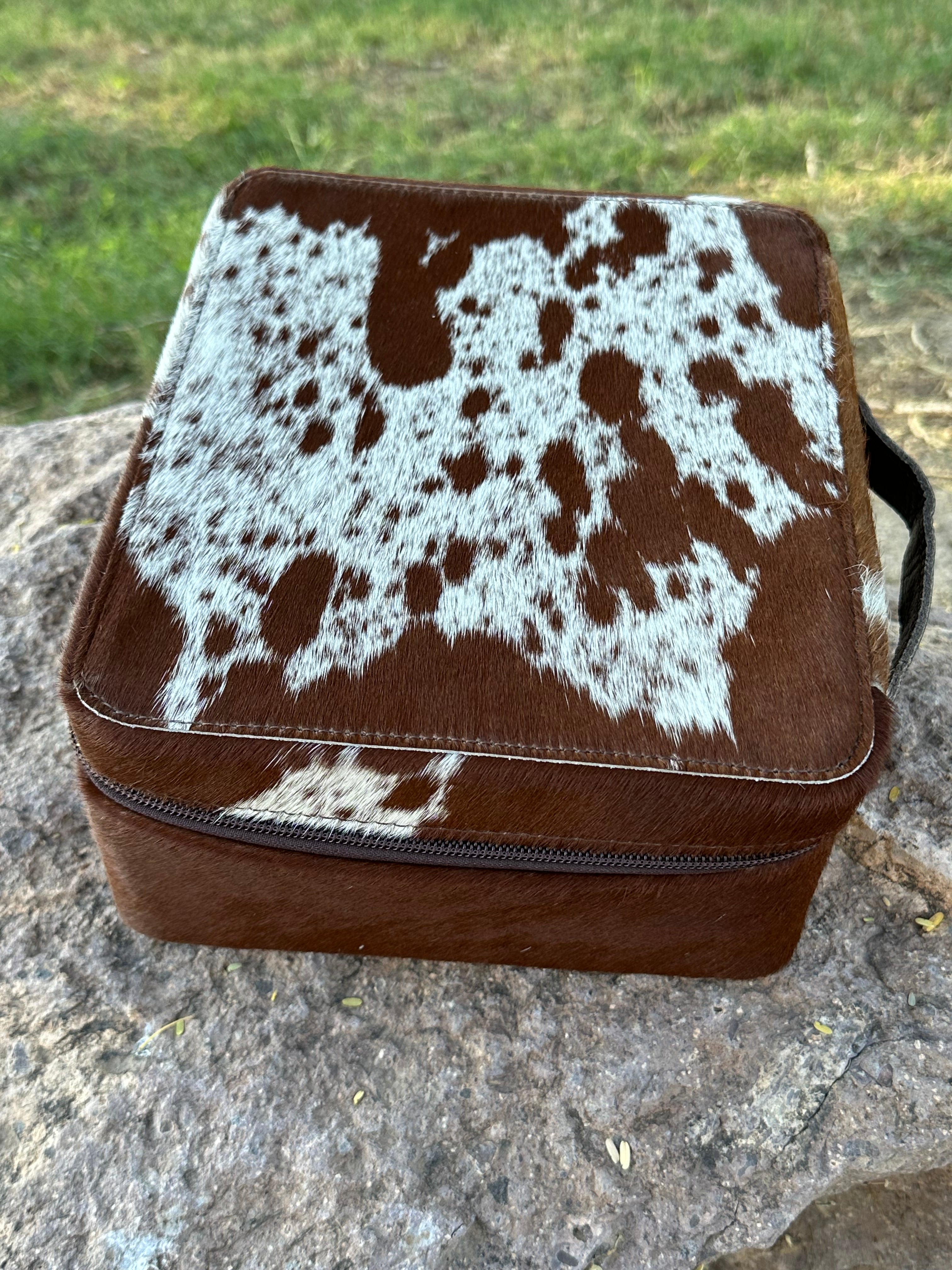 Genuine Leather Cowhide Jewelry Box