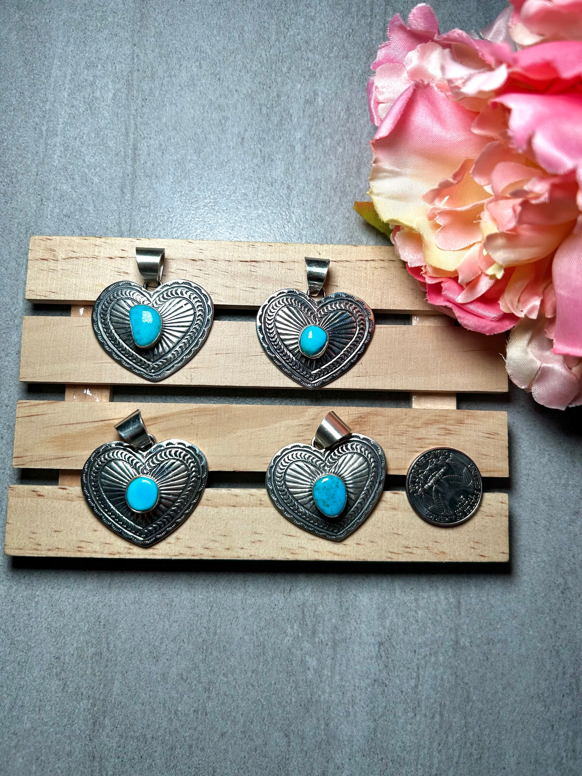 Jereme Delgarito Blue Ridge Turquoise & Sterling Silver Pendant