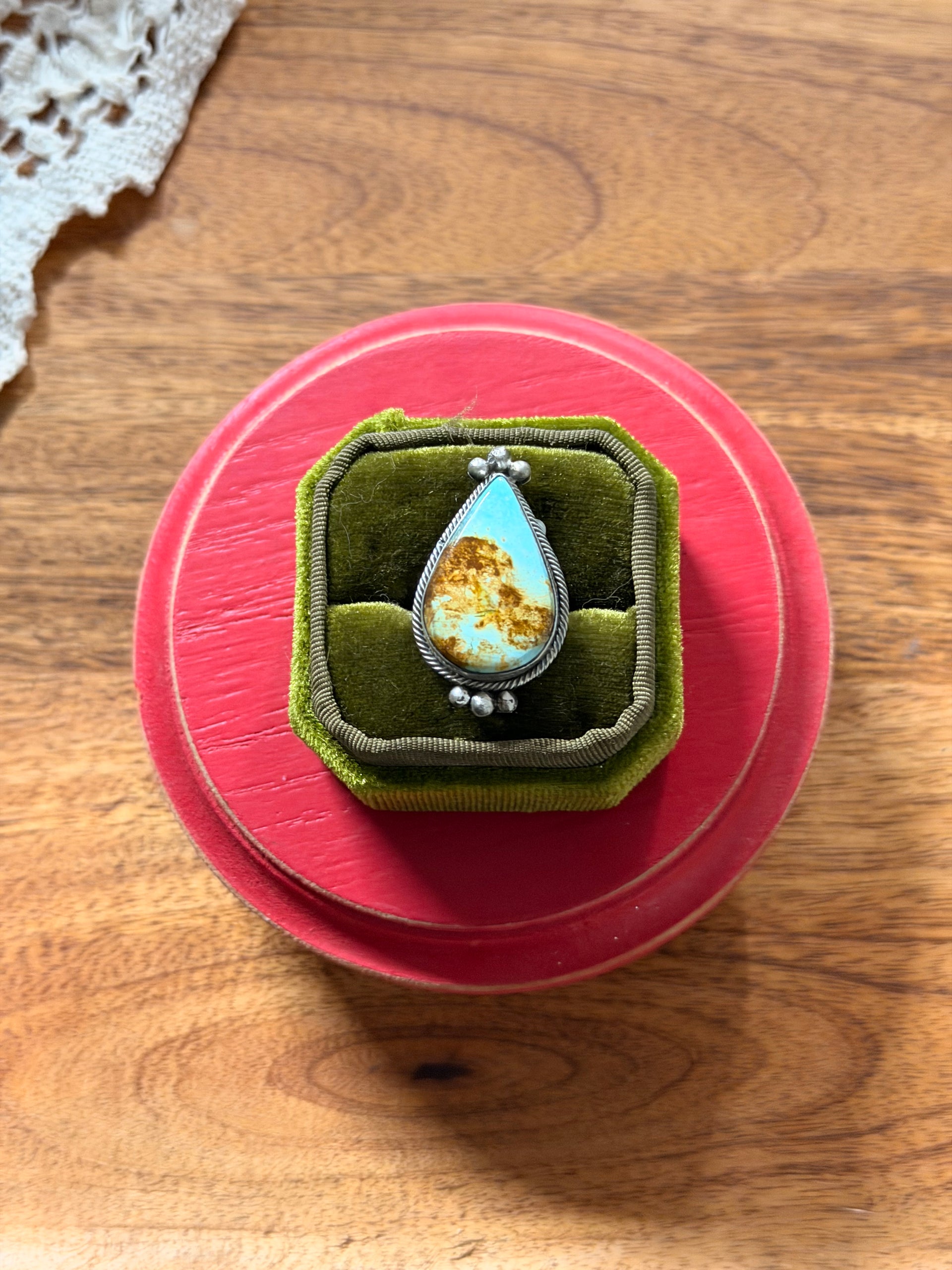 Scott Skeets Royston Turquoise & Sterling Silver Ring Size 5.25