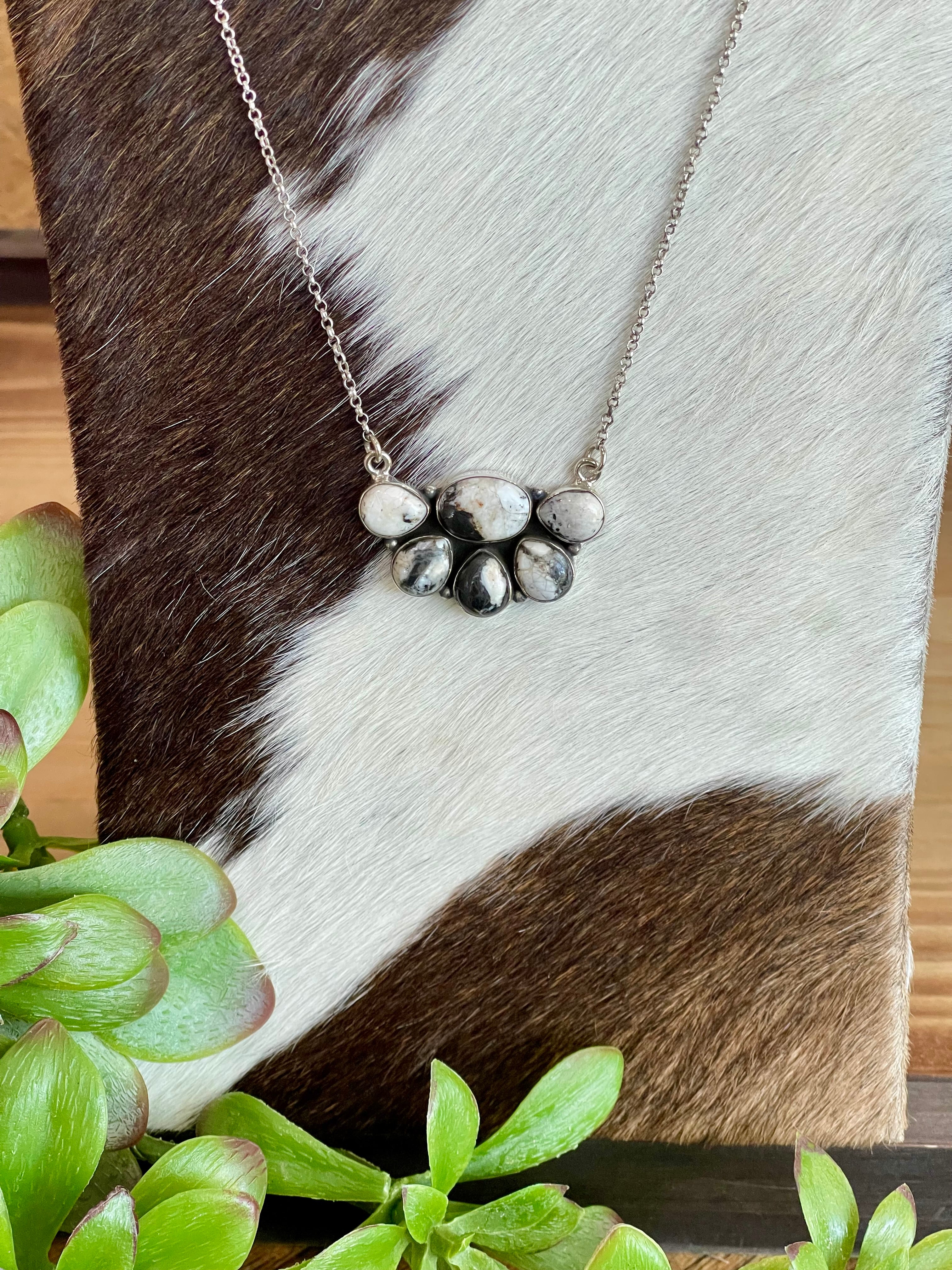 Southwest Handmade White Buffalo & Sterling Silver Necklace