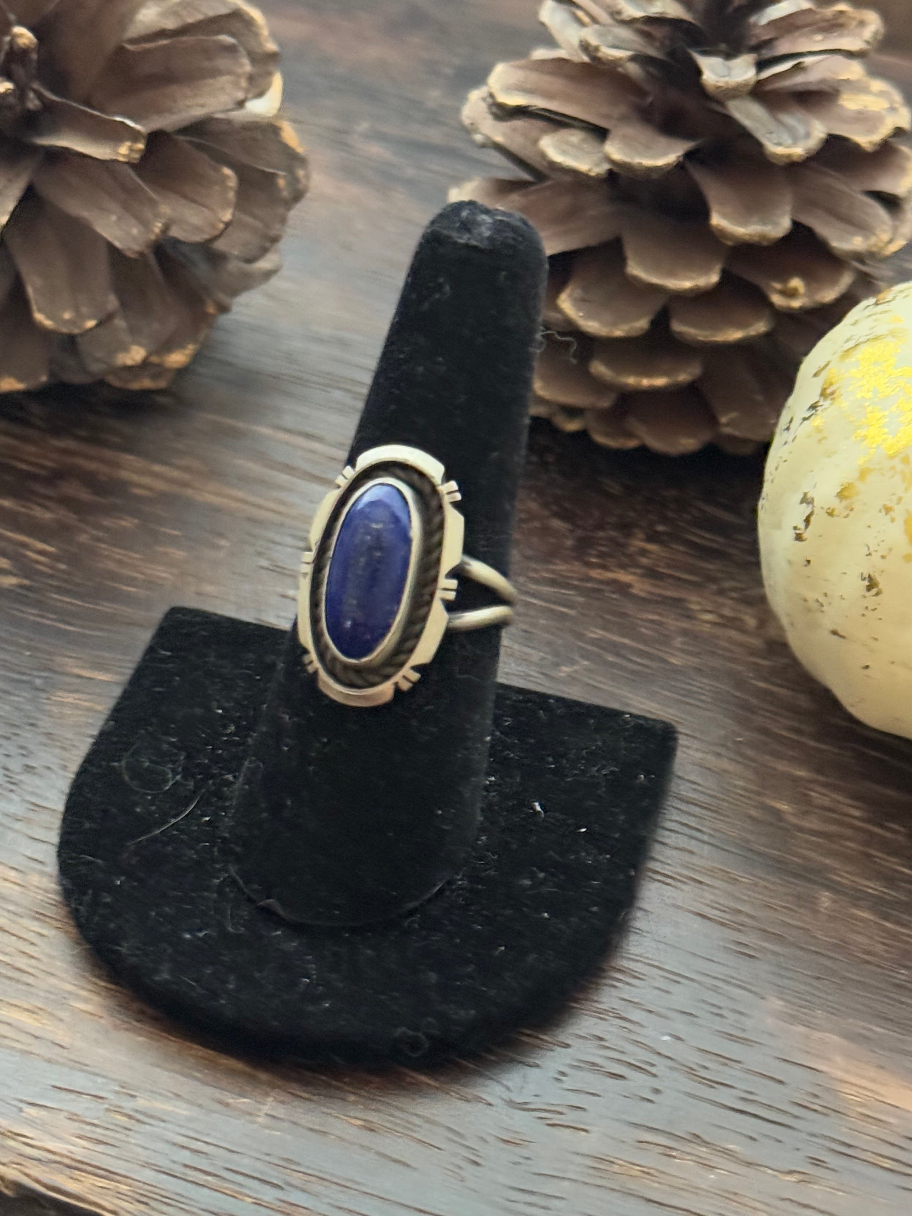 Navajo Made Lapis & Sterling Silver Ring