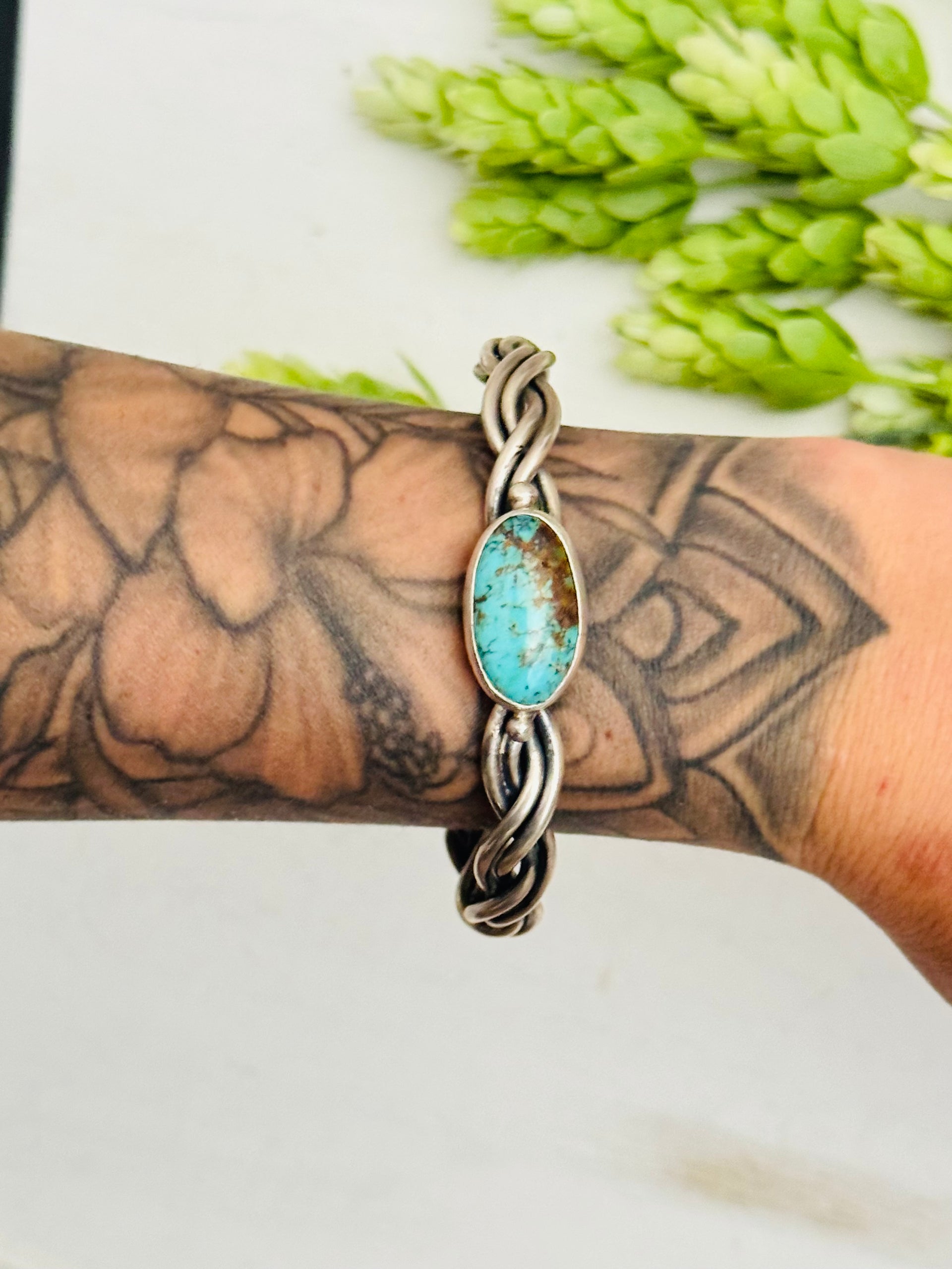 Virginia Sandoval Kingman Turquoise & Sterling Silver Cuff Bracelet