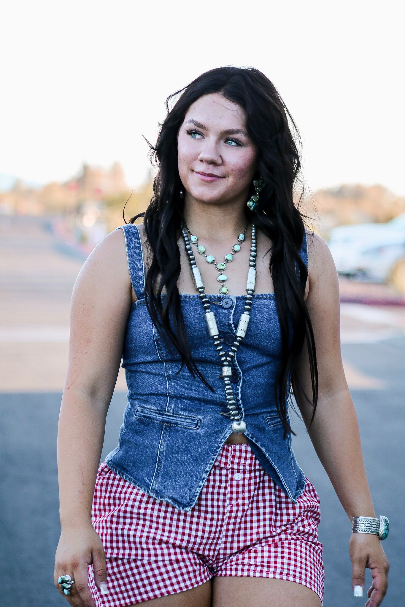 Betta Lee Sonoran Mountain Turquoise & Sterling Silver Lariat Necklace Set