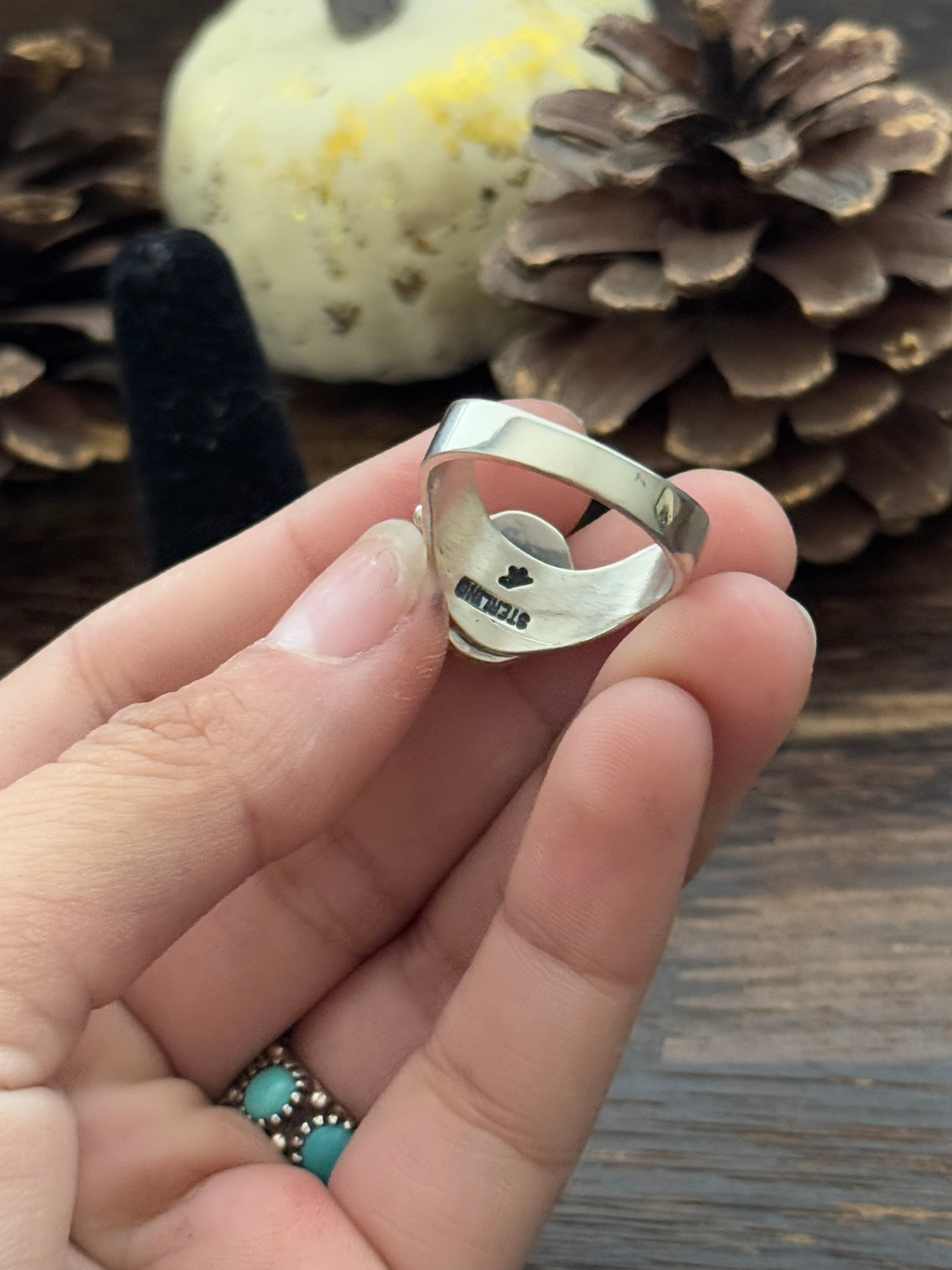 Navajo Made Onyx & Sterling Silver Ring