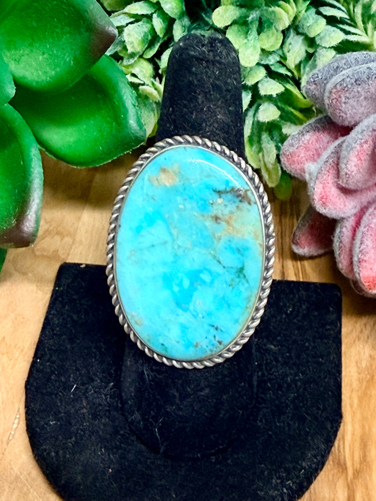 Southwest Handmade Turquoise & Sterling Silver Size 7.5
