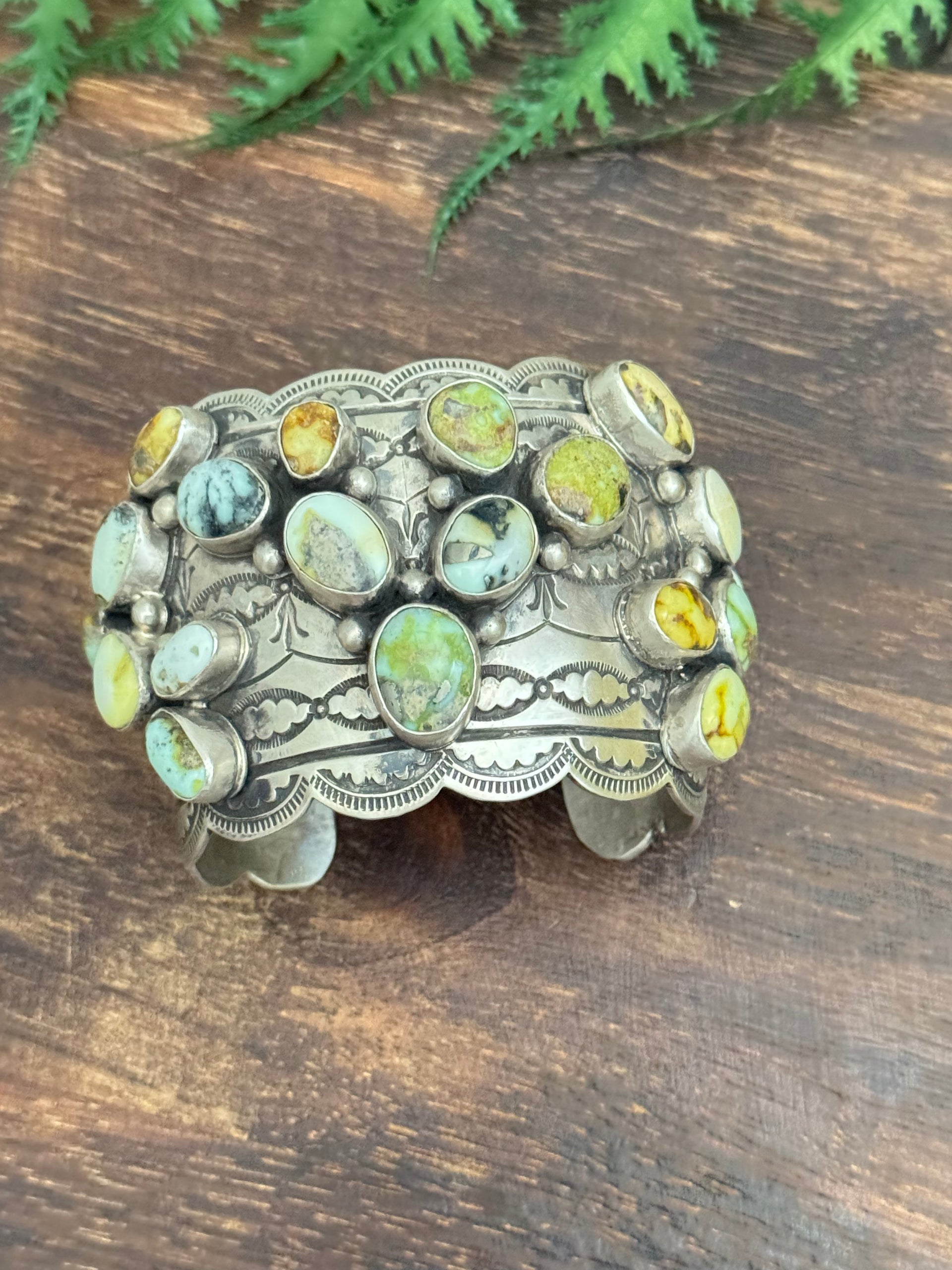 LeRoy James Palomino Variscite & Sterling Silver Cuff Bracelet