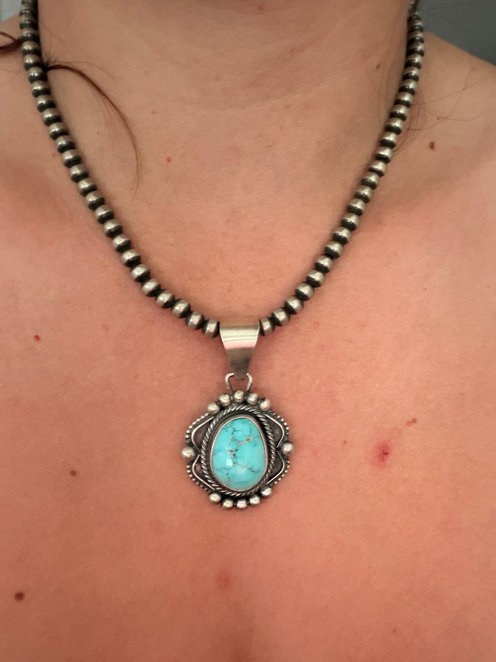 Mathilda Benally Royston Turquoise & Sterling Silver Pendant