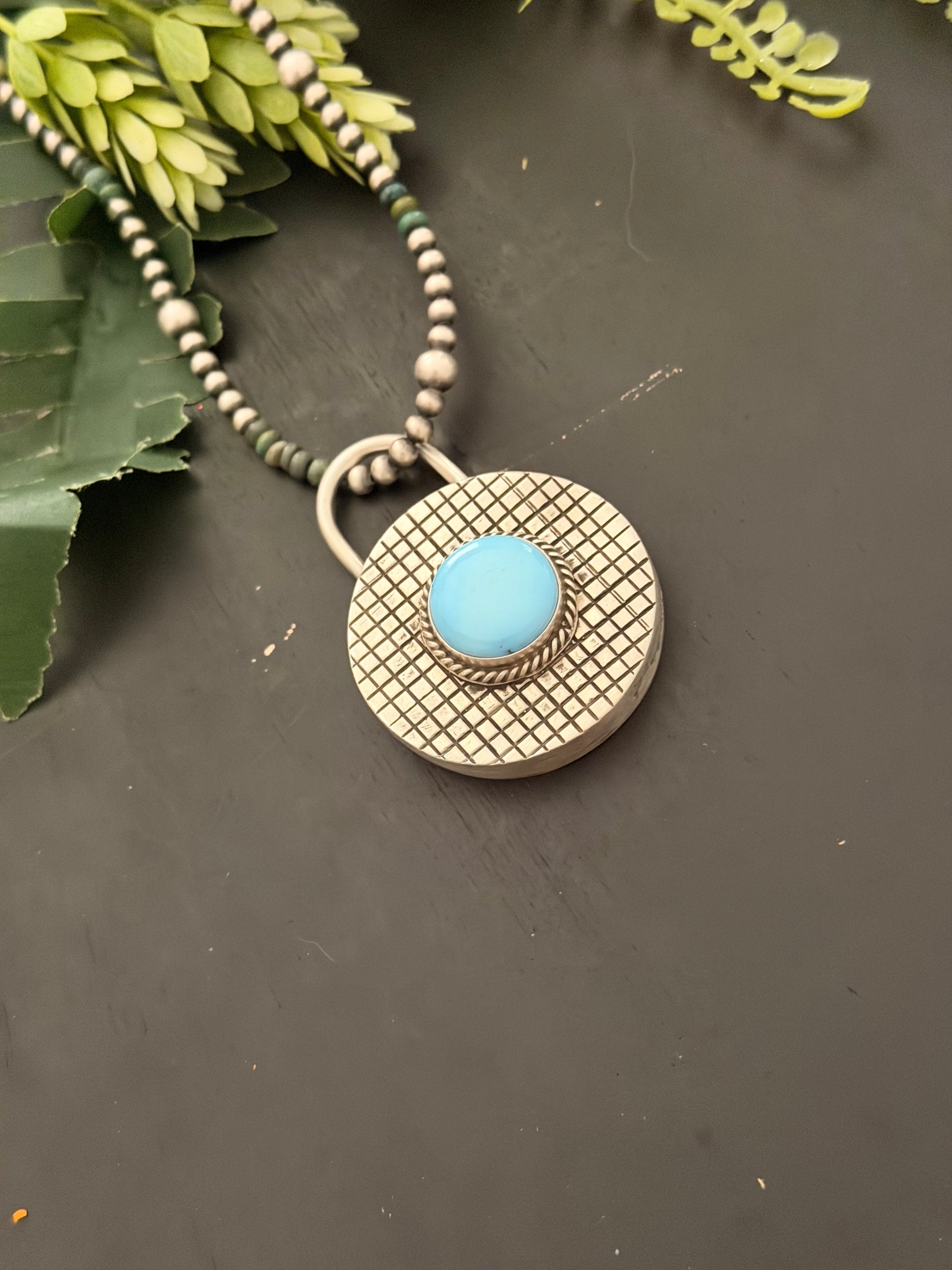 Charles Johnson Golden Hills Turquoise & Sterling Silver Locket Pendant