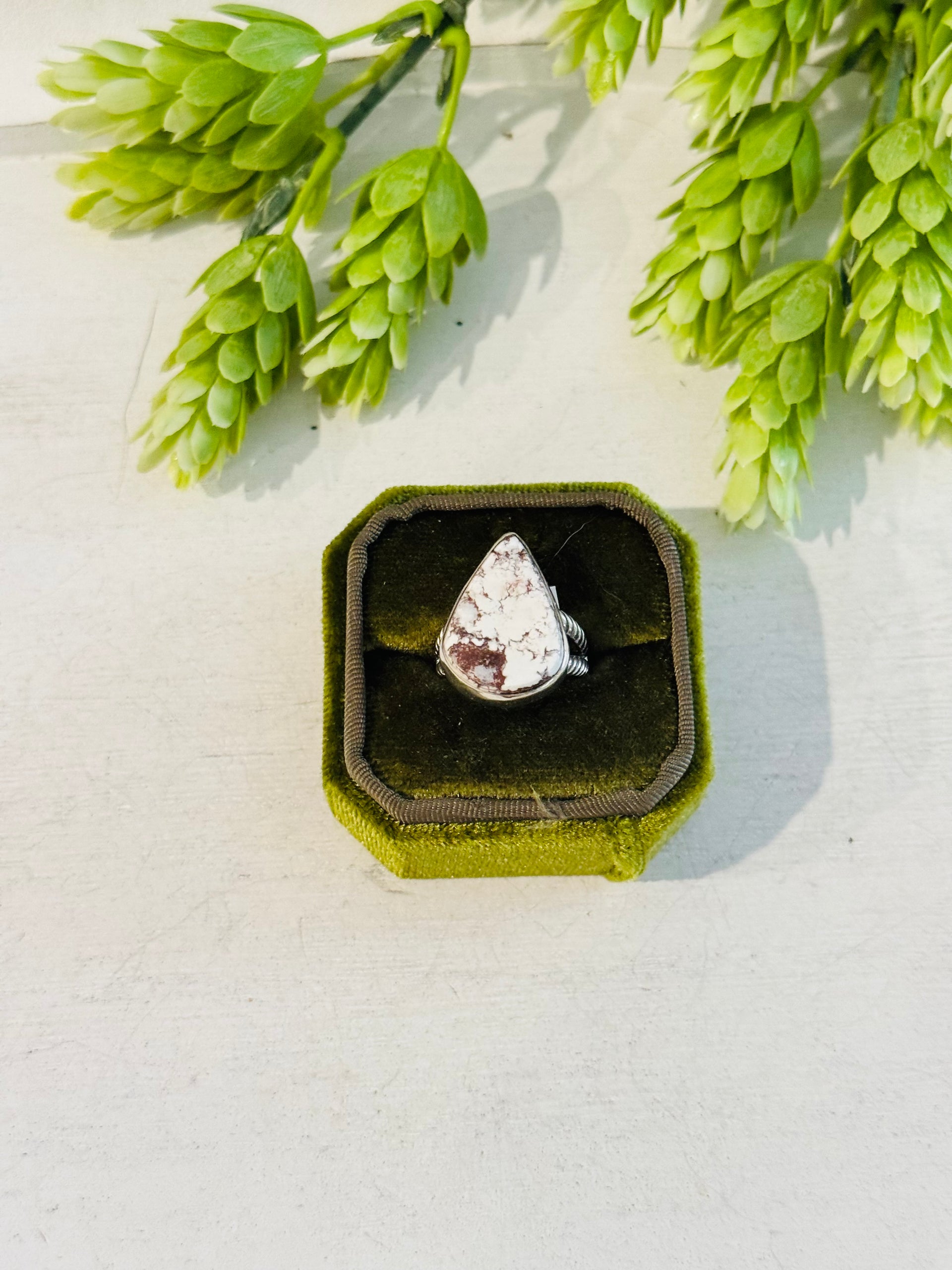 Southwest Made Wild Horse & Sterling Sliver Ring Size 6.75