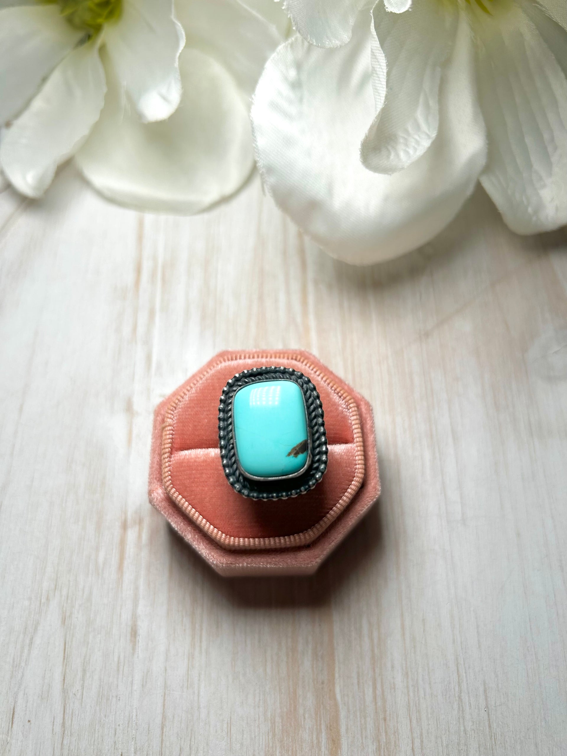 Antionette Martinez Royston Turquoise & Sterling Silver Ring Size 7.5