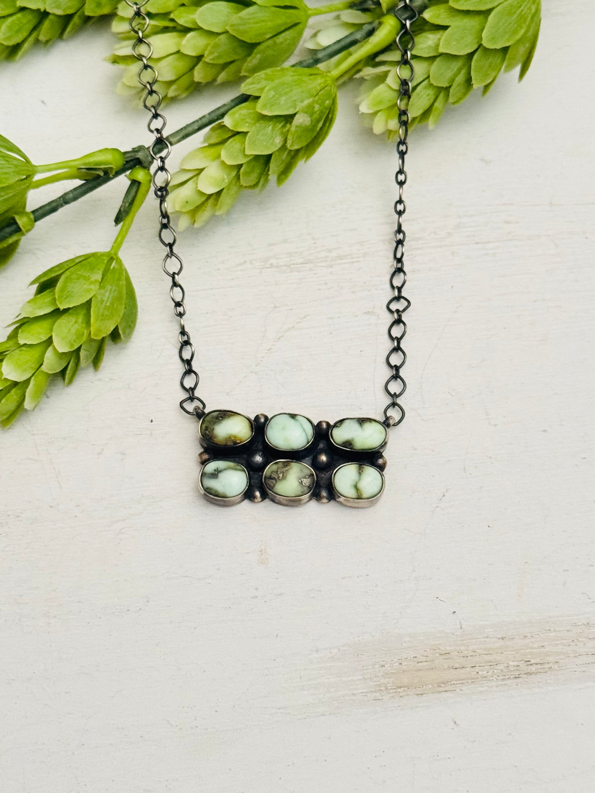 Jon Frank Palomino Variscite & Sterling Silver Necklace
