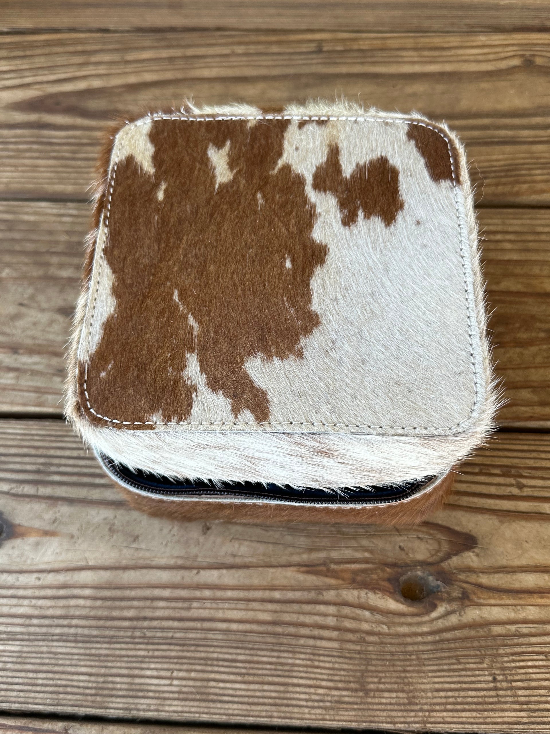 Genuine Leather Cowhide Jewelry Box